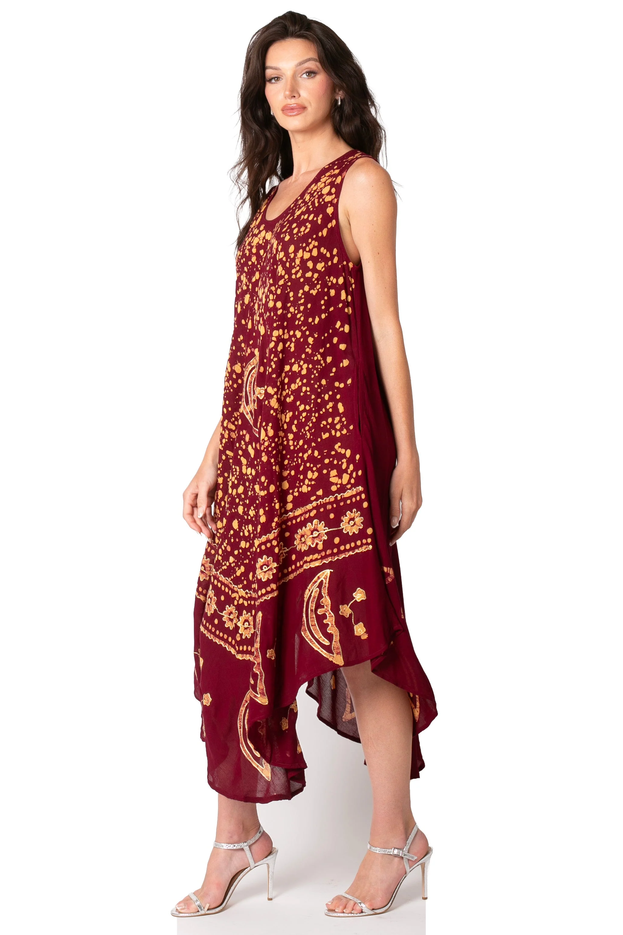 Sakkas Moon and Stars Batik Caftan Tank Dress / Cover Up - Image 128