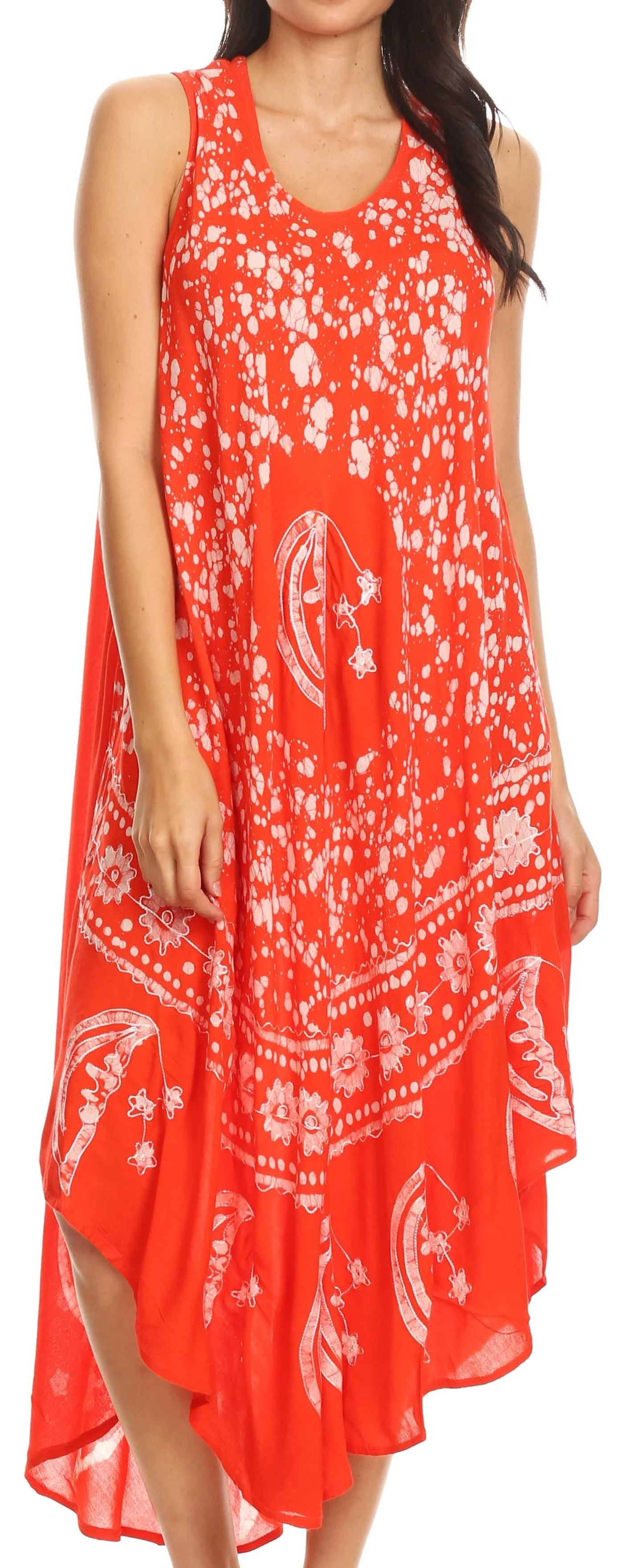 Sakkas Moon and Stars Batik Caftan Tank Dress / Cover Up - Image 131