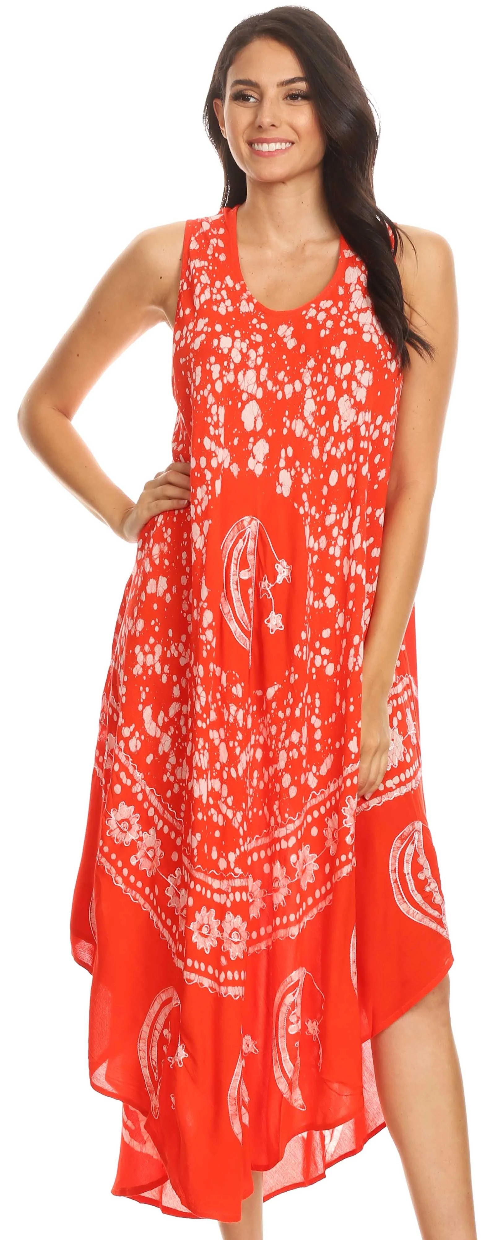 Sakkas Moon and Stars Batik Caftan Tank Dress / Cover Up - Image 135