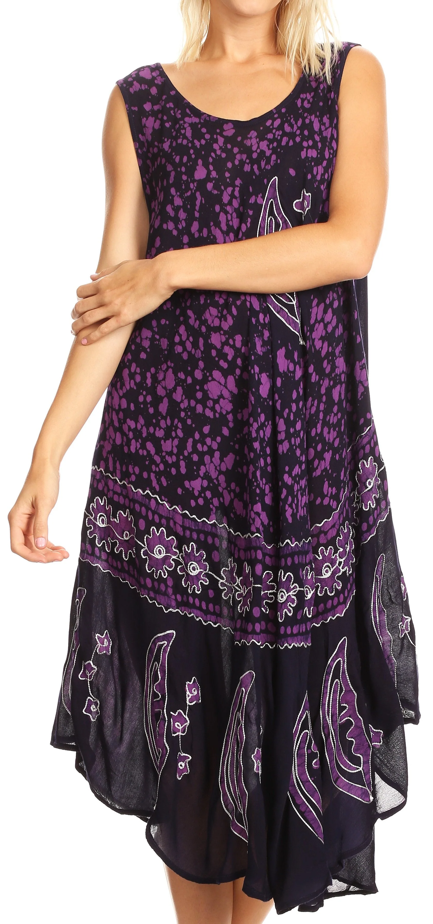 Sakkas Moon and Stars Batik Caftan Tank Dress / Cover Up - Image 141