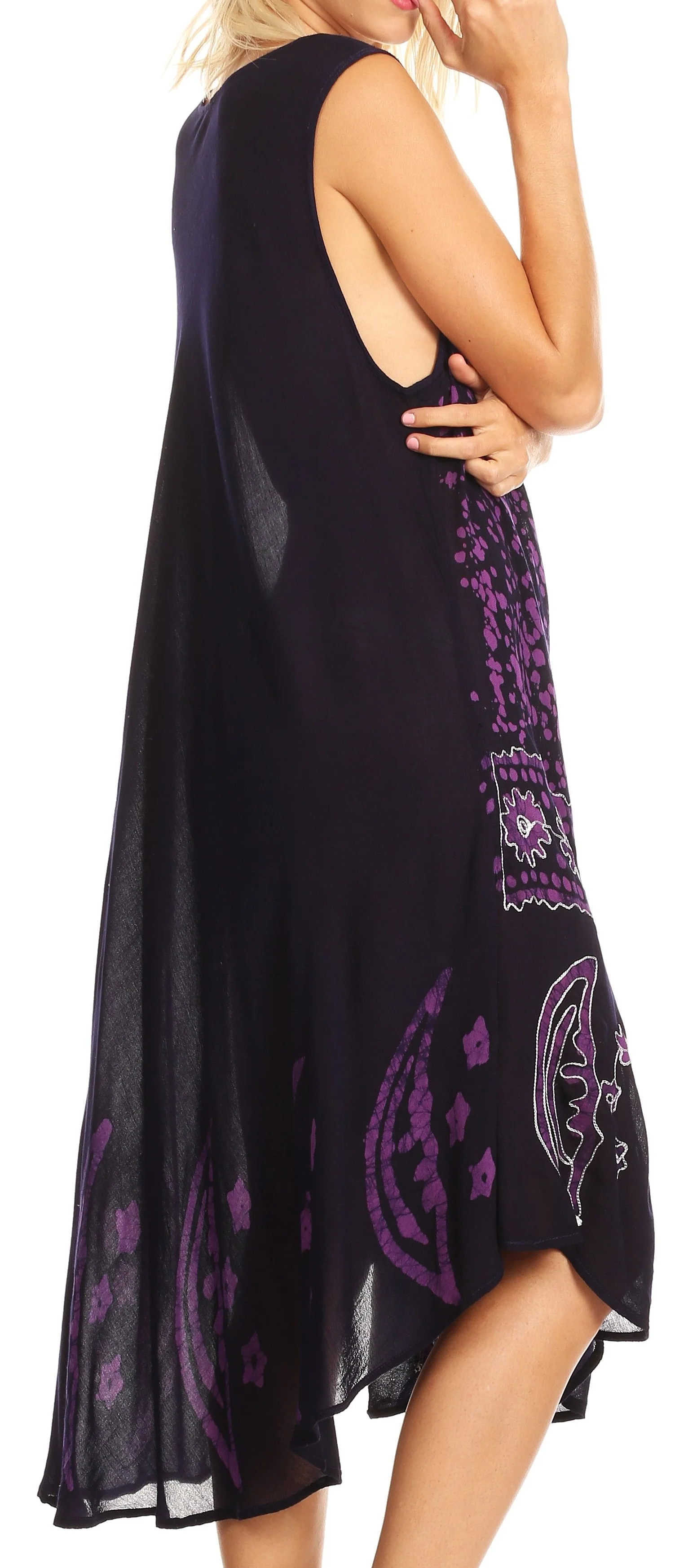 Sakkas Moon and Stars Batik Caftan Tank Dress / Cover Up - Image 143