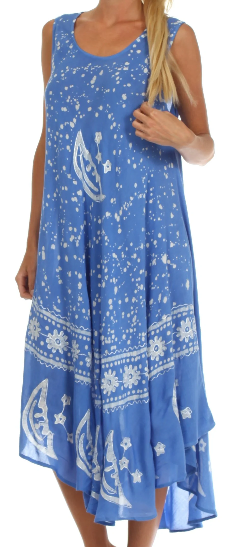 Sakkas Moon and Stars Batik Caftan Tank Dress / Cover Up - Image 33