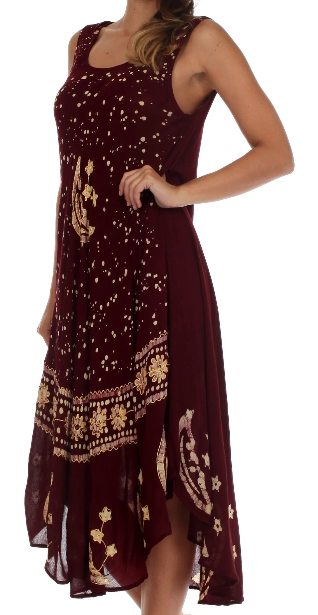 Sakkas Moon and Stars Batik Caftan Tank Dress / Cover Up - Image 39