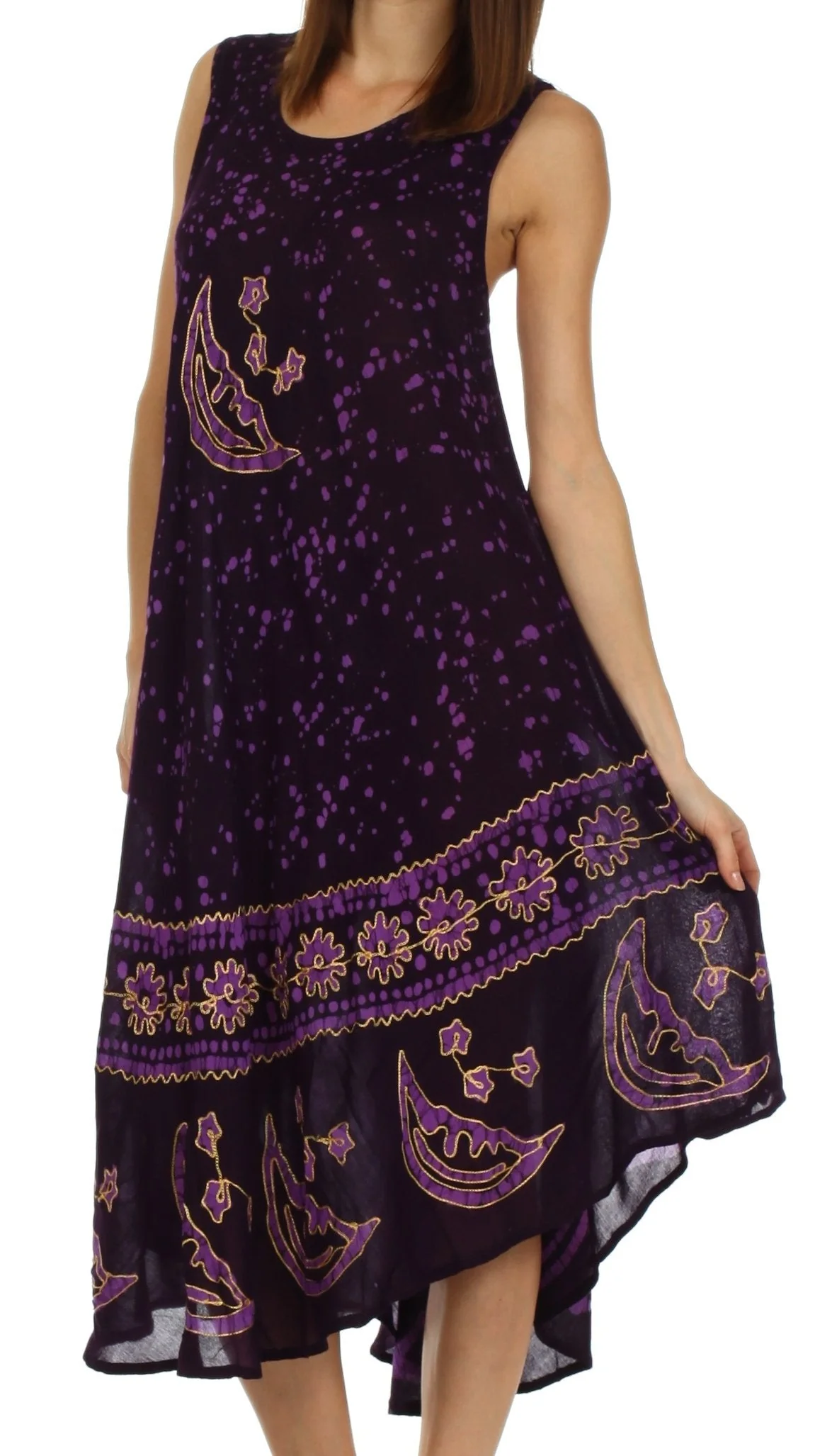 Sakkas Moon and Stars Batik Caftan Tank Dress / Cover Up - Image 56