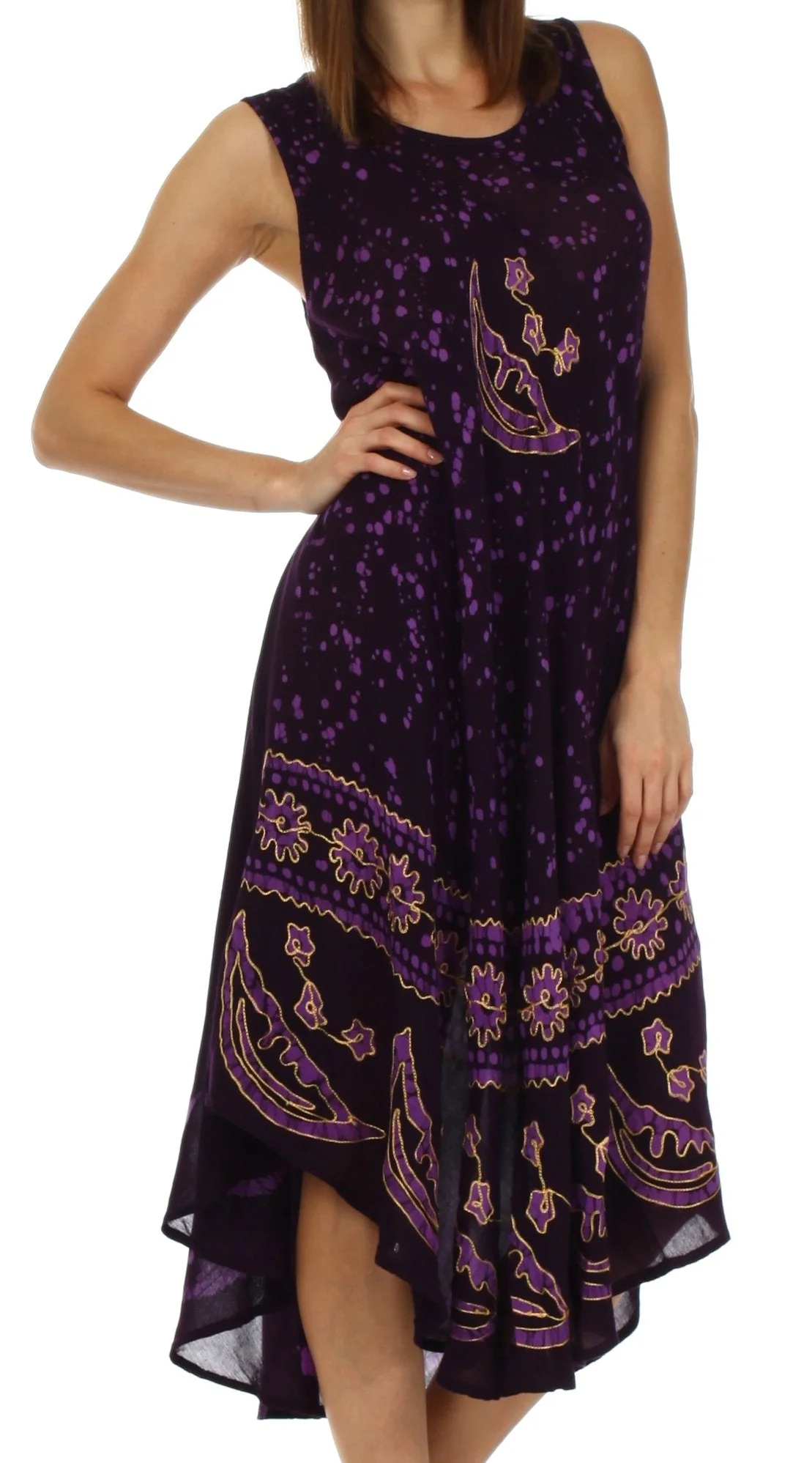 Sakkas Moon and Stars Batik Caftan Tank Dress / Cover Up - Image 57