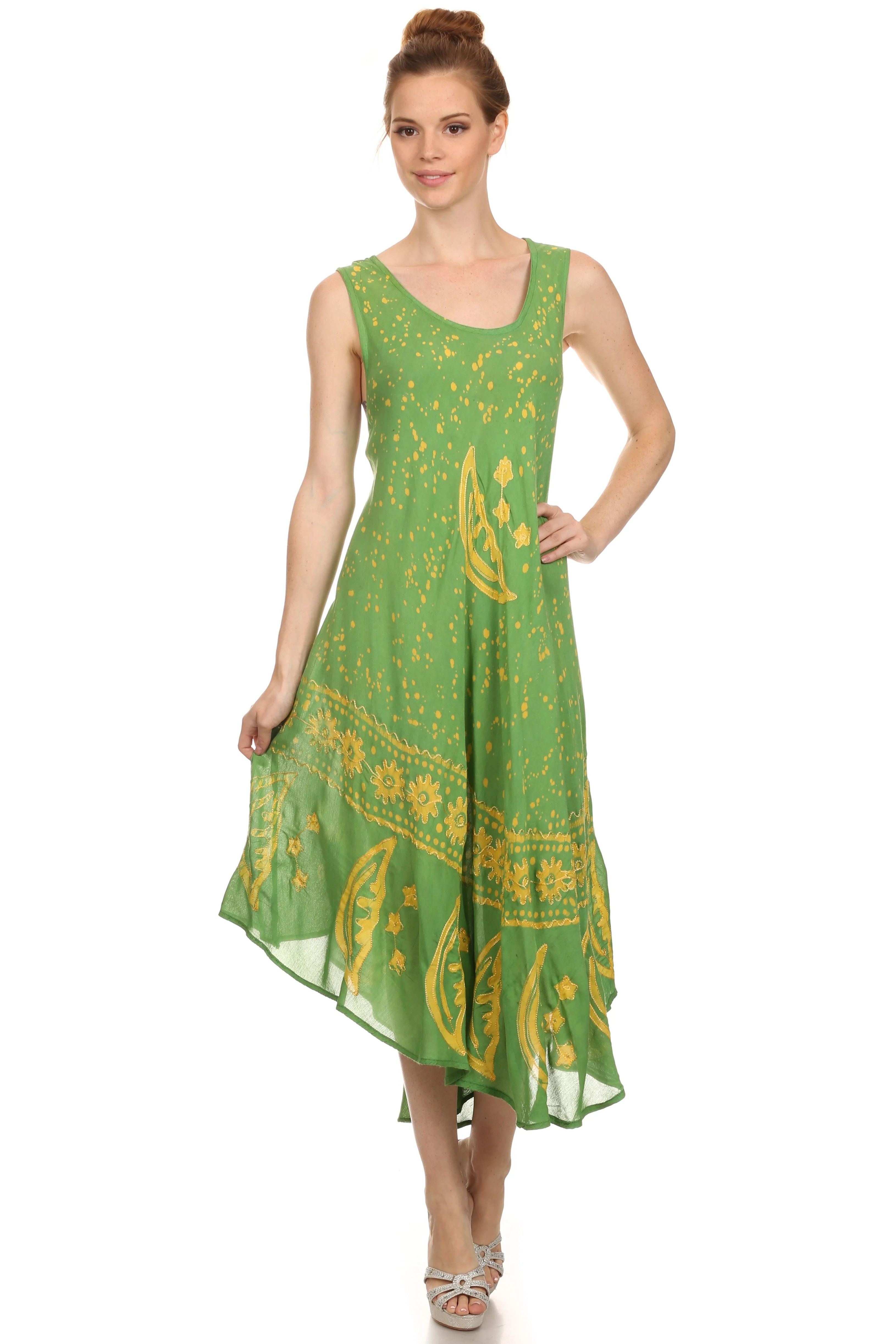 Sakkas Moon and Stars Batik Caftan Tank Dress / Cover Up - Image 69