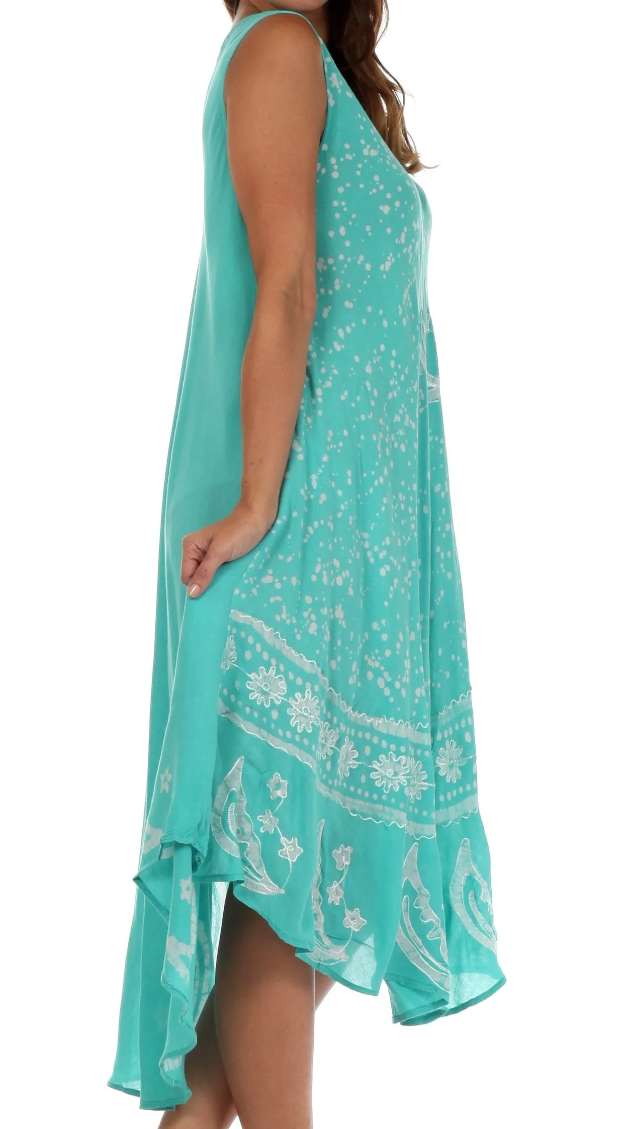 Sakkas Moon and Stars Batik Caftan Tank Dress / Cover Up - Image 73