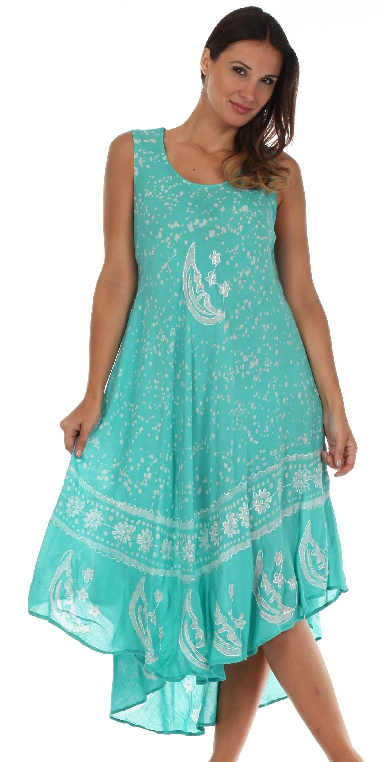 Sakkas Moon and Stars Batik Caftan Tank Dress / Cover Up - Image 74