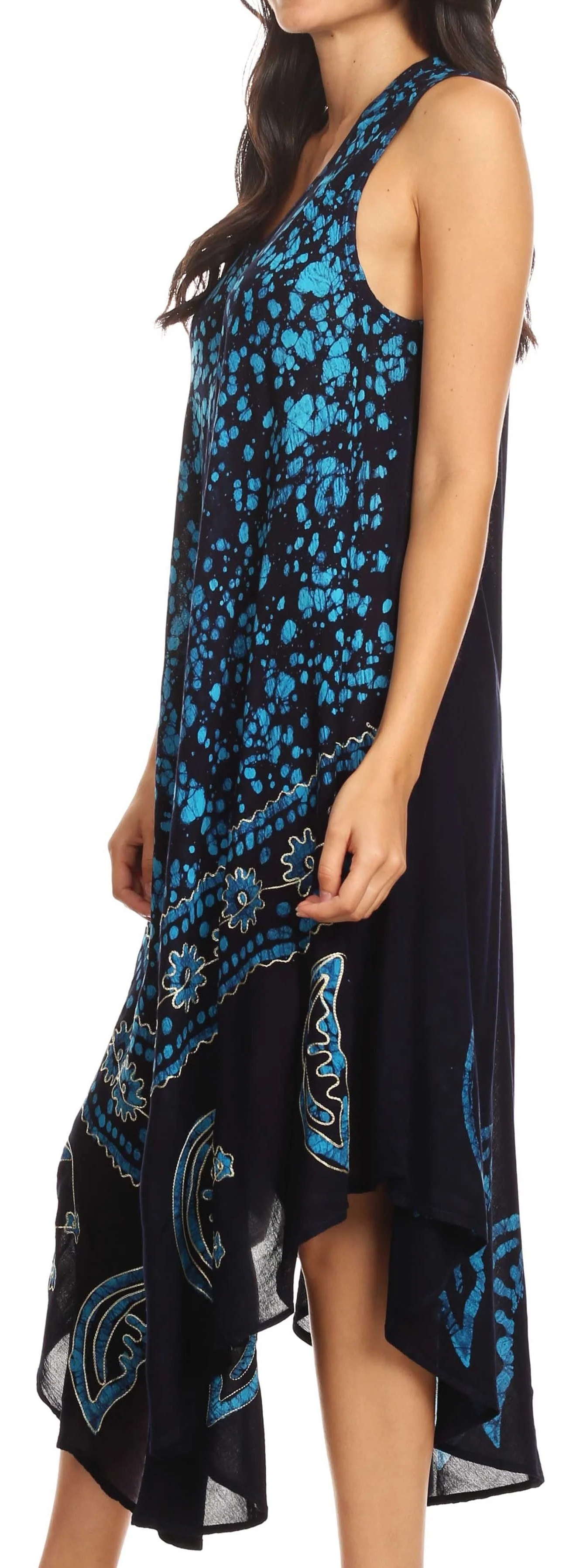 Sakkas Moon and Stars Batik Caftan Tank Dress / Cover Up - Image 78