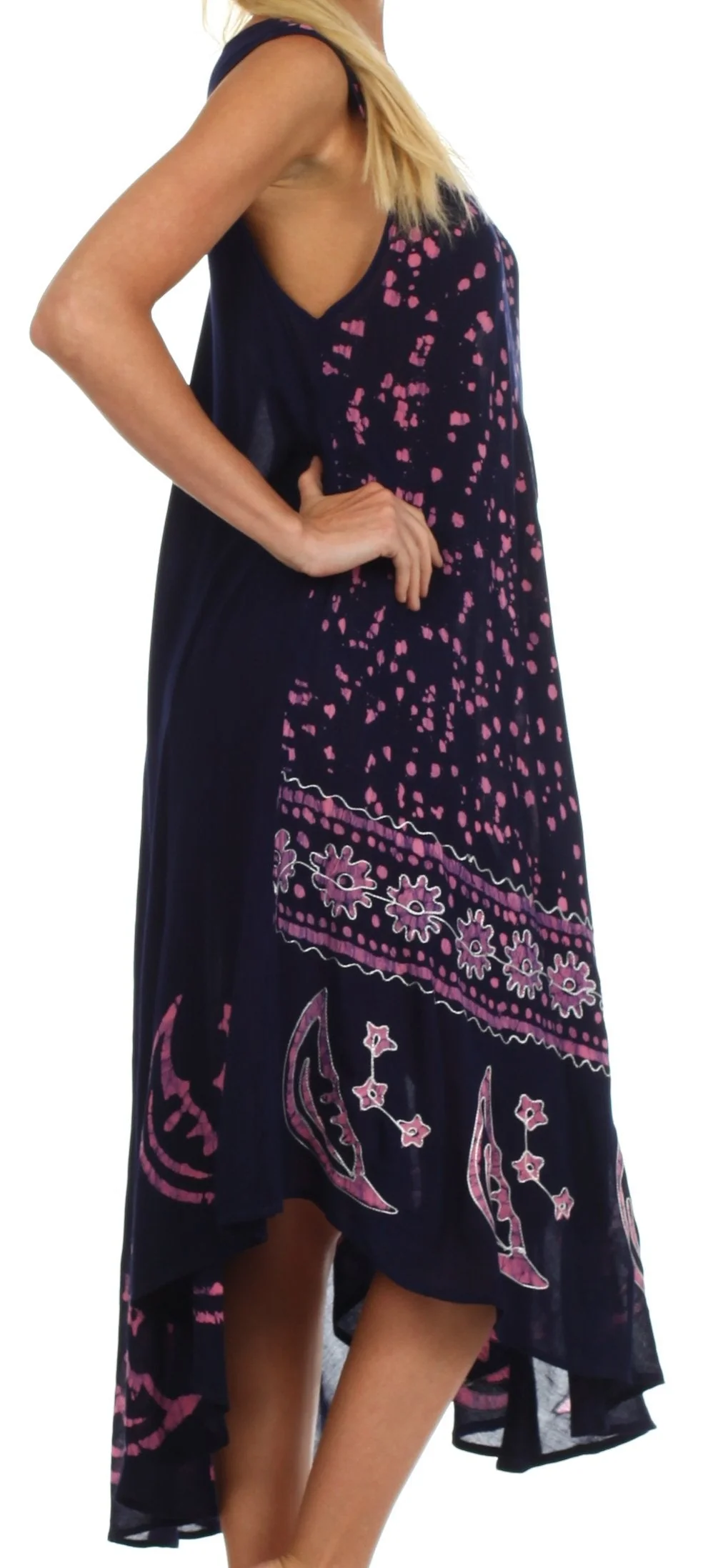 Sakkas Moon and Stars Batik Caftan Tank Dress / Cover Up - Image 84
