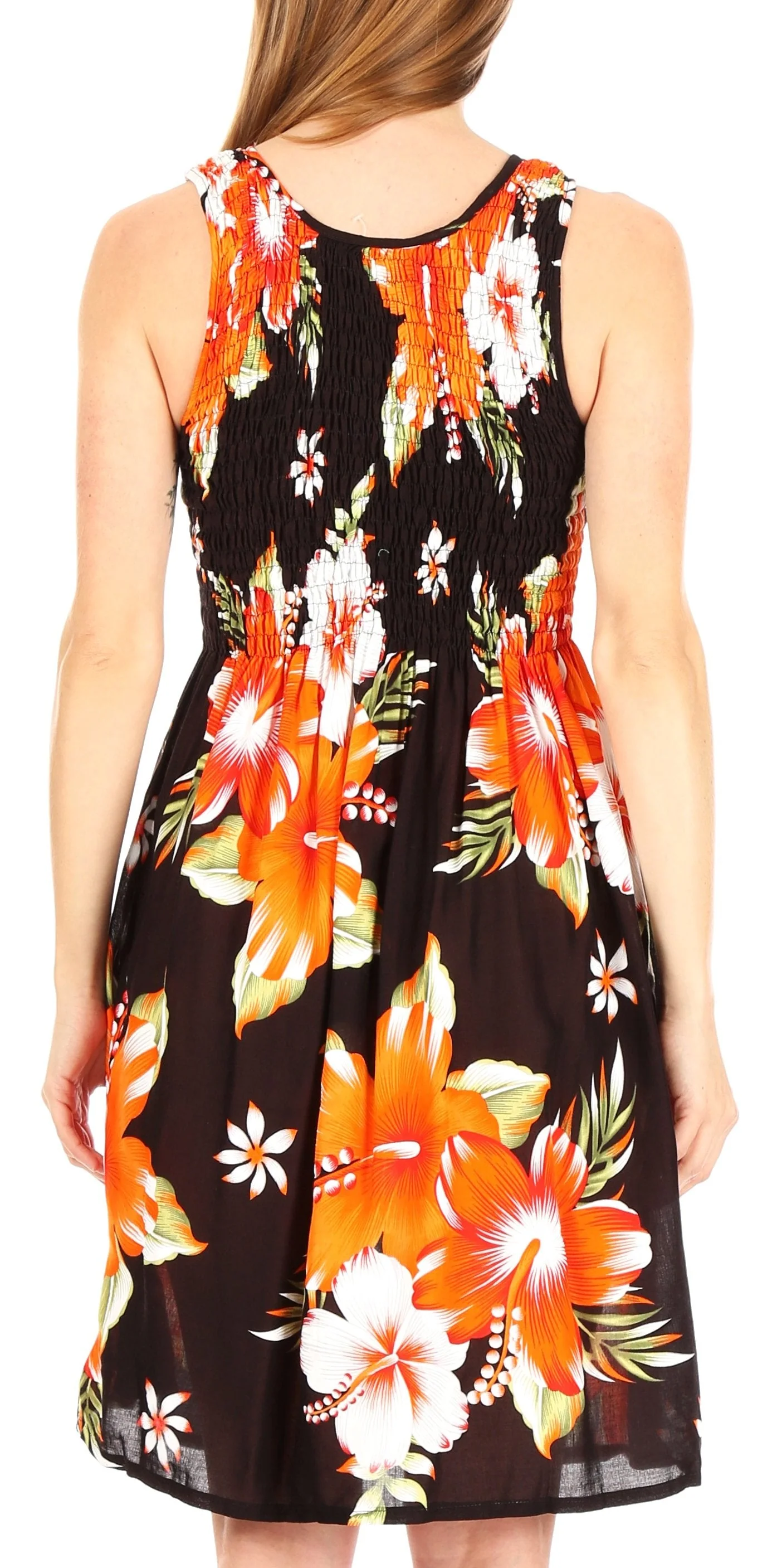 Sakkas Murni Women's Casual Summer Cocktail Elastic Stretchy Floral Print Dress - Image 12