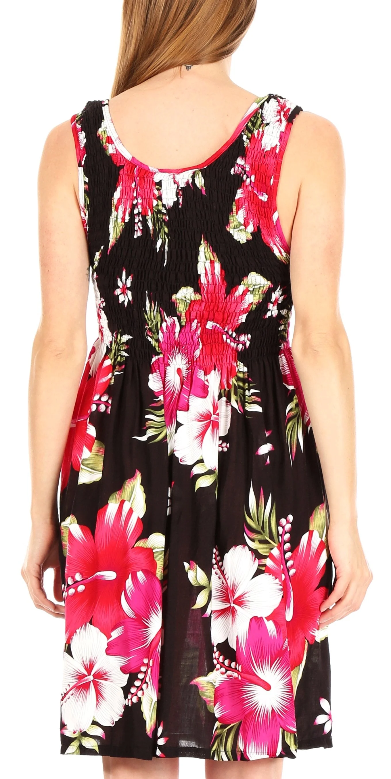 Sakkas Murni Women's Casual Summer Cocktail Elastic Stretchy Floral Print Dress - Image 17