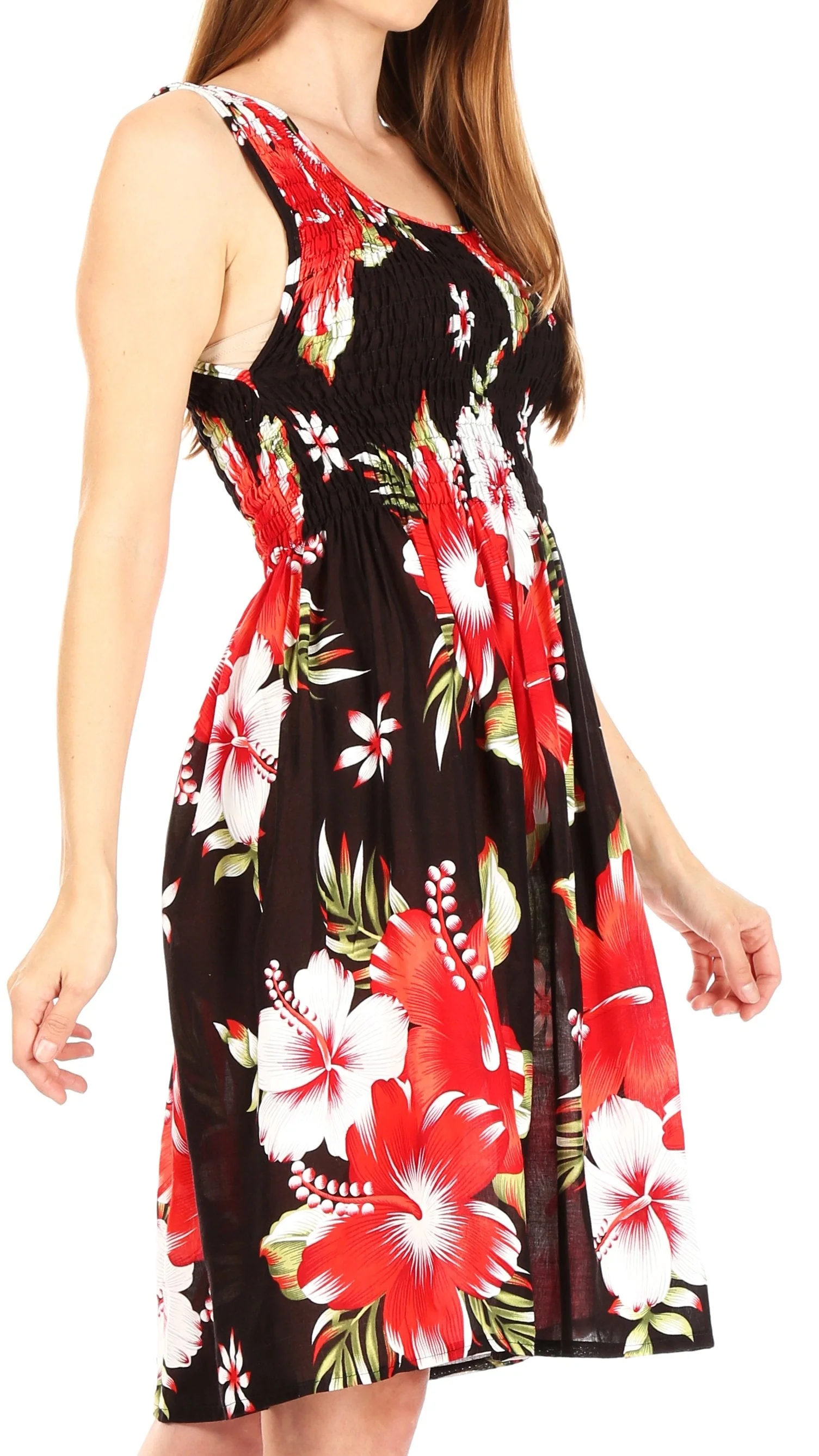 Sakkas Murni Women's Casual Summer Cocktail Elastic Stretchy Floral Print Dress - Image 29