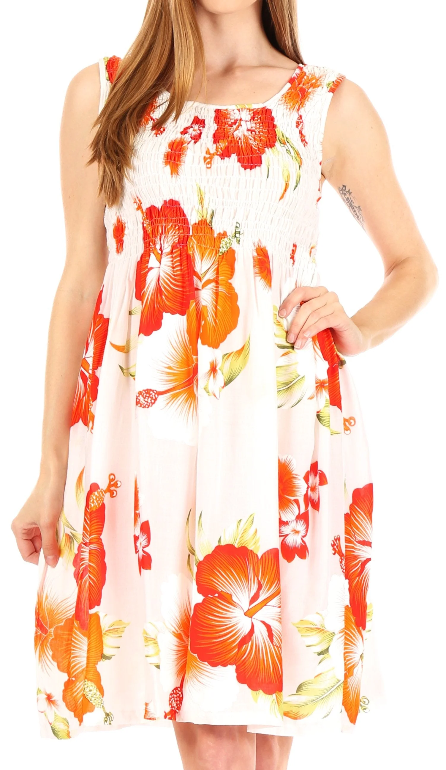 Sakkas Murni Women's Casual Summer Cocktail Elastic Stretchy Floral Print Dress - Image 41