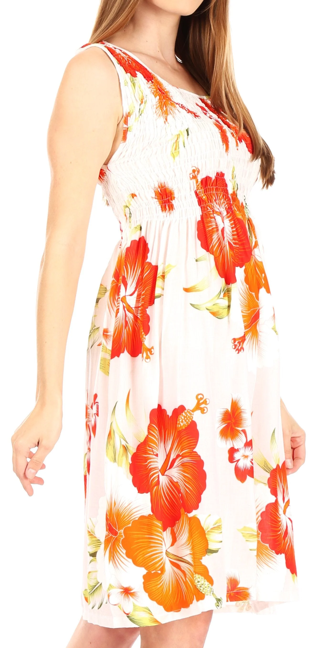 Sakkas Murni Women's Casual Summer Cocktail Elastic Stretchy Floral Print Dress - Image 44