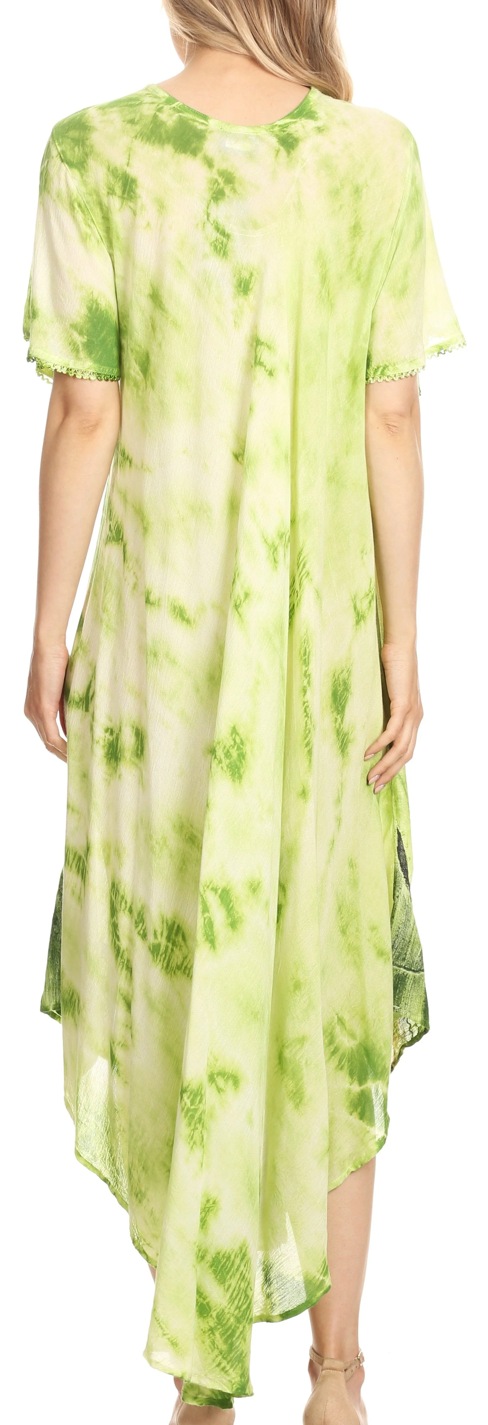 Sakkas Nalani Womens Flowy Caftan Tie Dye Summer Dress Cover up Relax Fit - Image 16