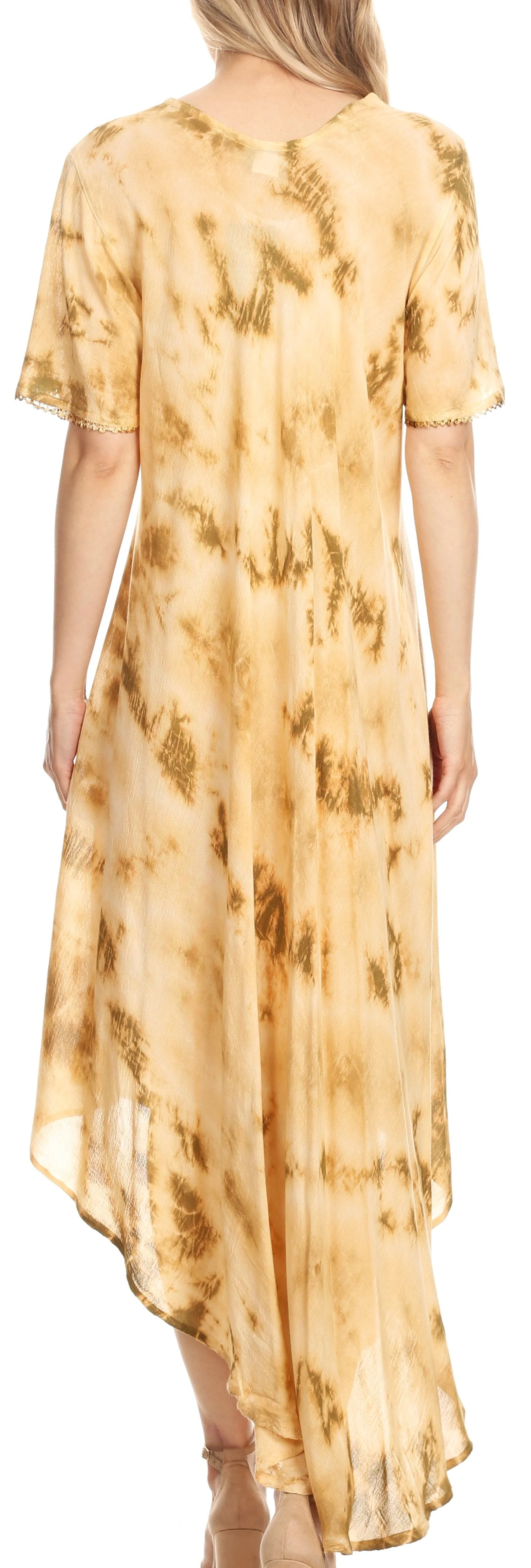 Sakkas Nalani Womens Flowy Caftan Tie Dye Summer Dress Cover up Relax Fit - Image 2