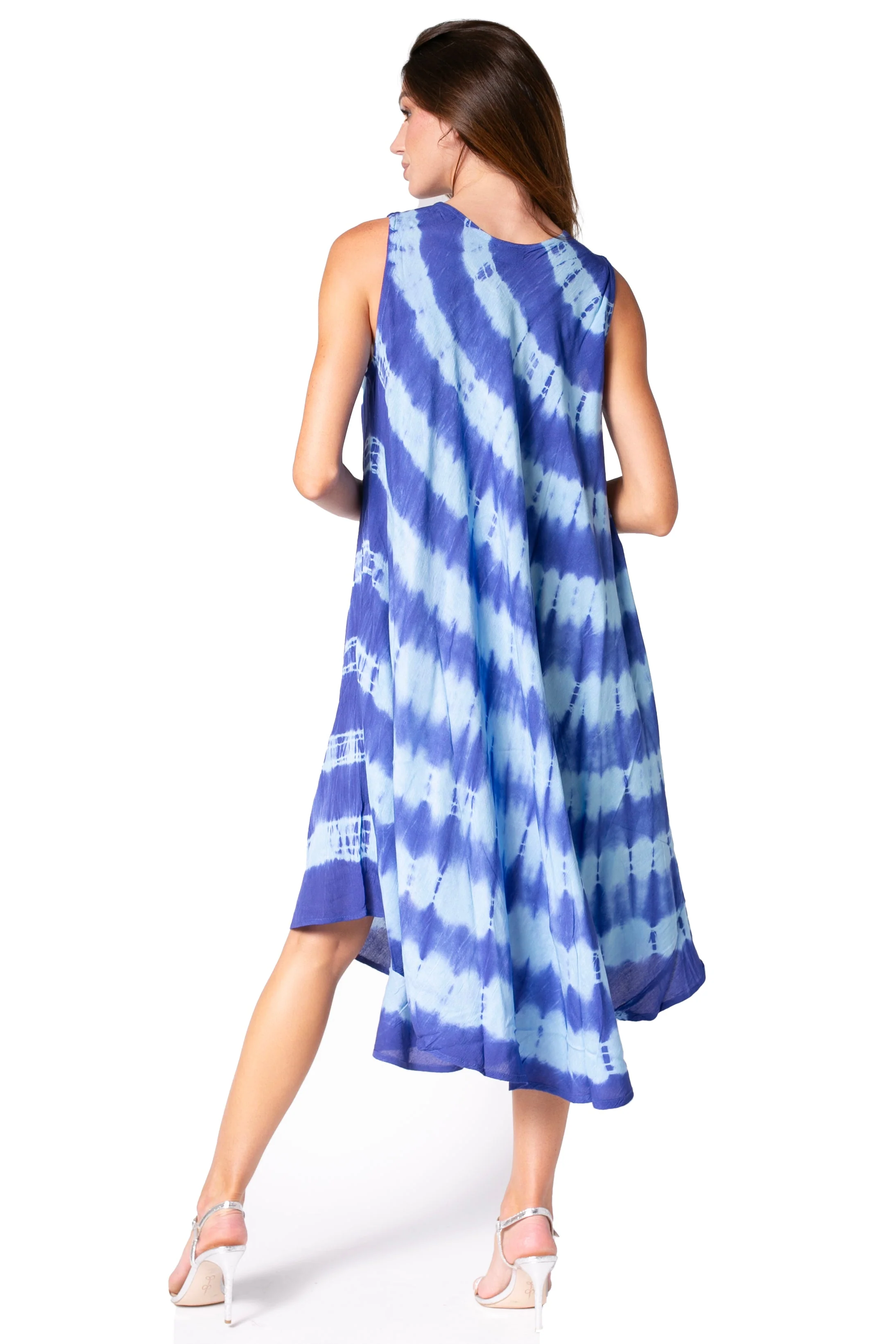 Sakkas Neja Women's Casual Maxi Summer Sleeveless Loose Fit Tie Dye Tank Dress - Image 102