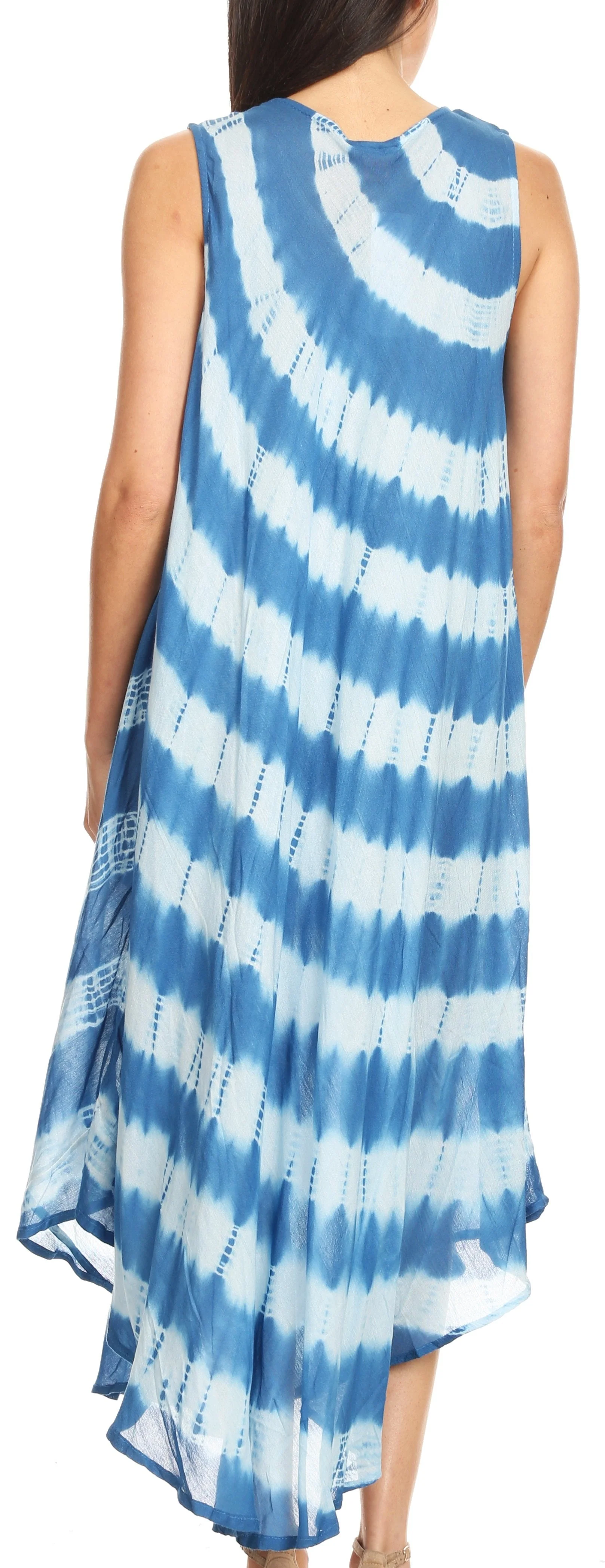 Sakkas Neja Women's Casual Maxi Summer Sleeveless Loose Fit Tie Dye Tank Dress - Image 112
