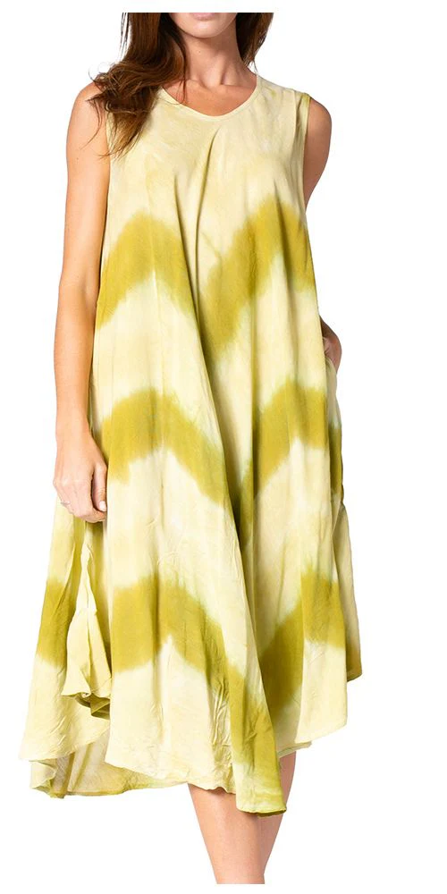 Sakkas Neja Women's Casual Maxi Summer Sleeveless Loose Fit Tie Dye Tank Dress - Image 76