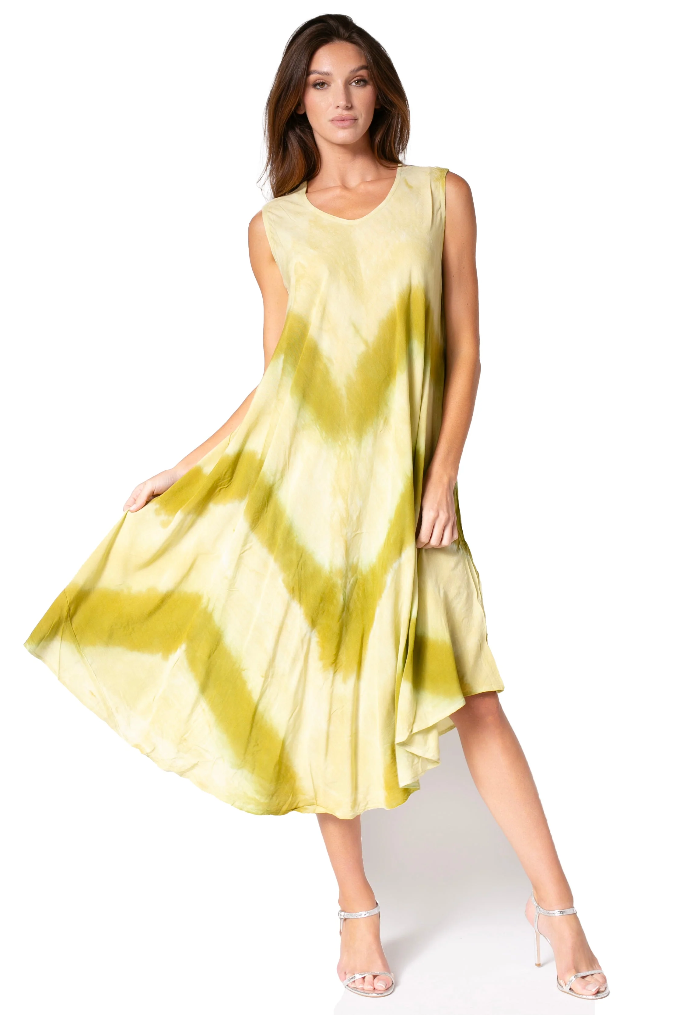 Sakkas Neja Women's Casual Maxi Summer Sleeveless Loose Fit Tie Dye Tank Dress - Image 80