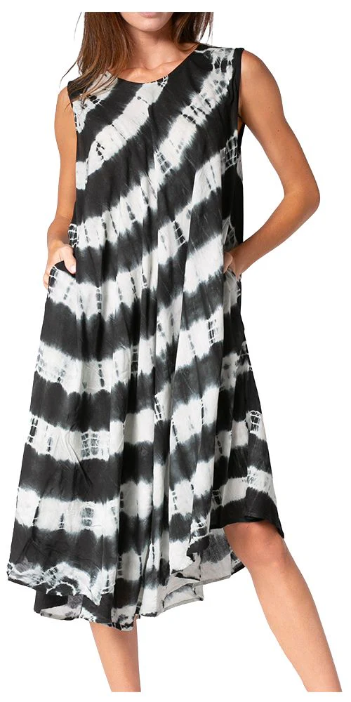 Sakkas Neja Women's Casual Maxi Summer Sleeveless Loose Fit Tie Dye Tank Dress - Image 86