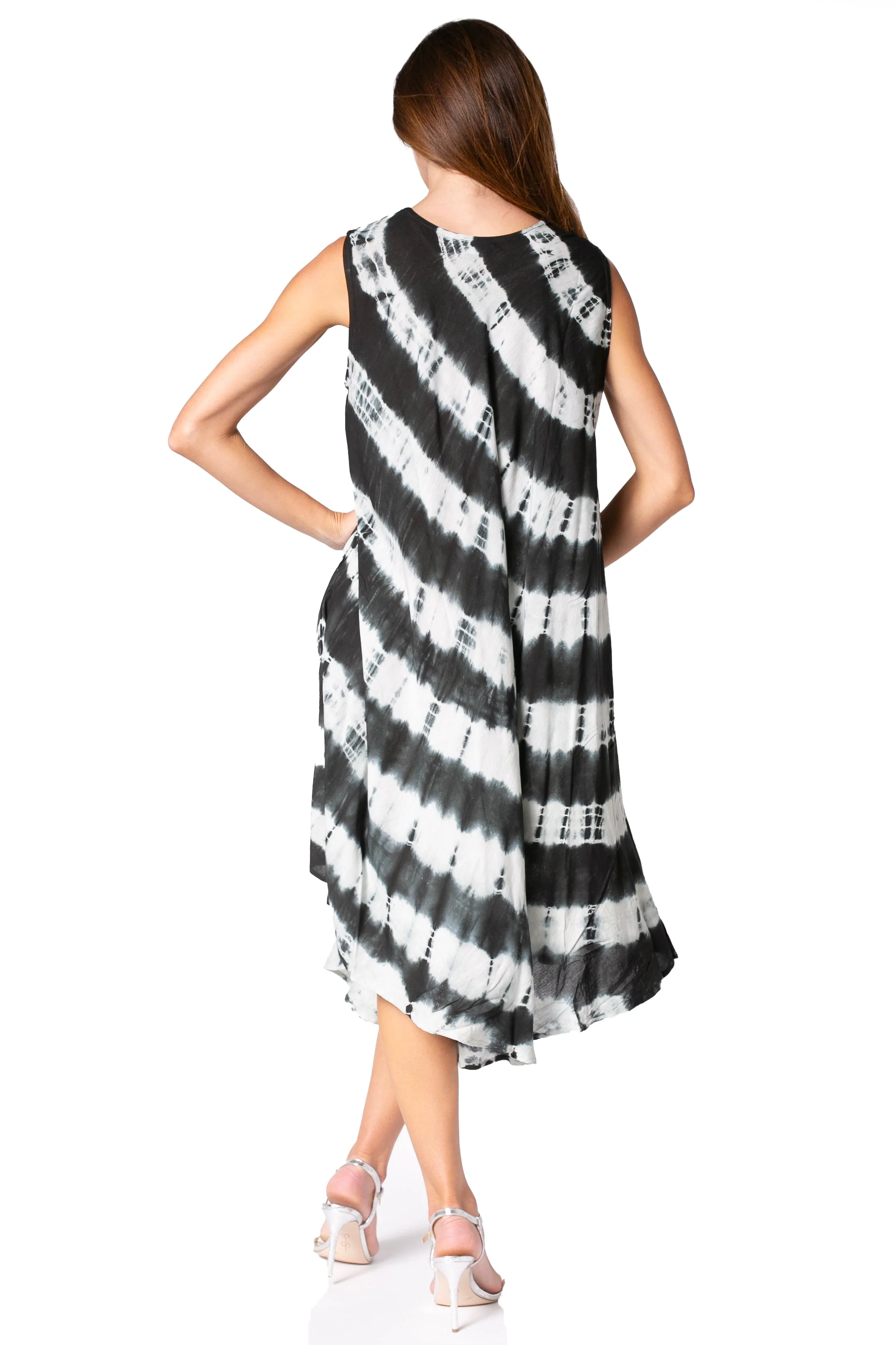 Sakkas Neja Women's Casual Maxi Summer Sleeveless Loose Fit Tie Dye Tank Dress - Image 87