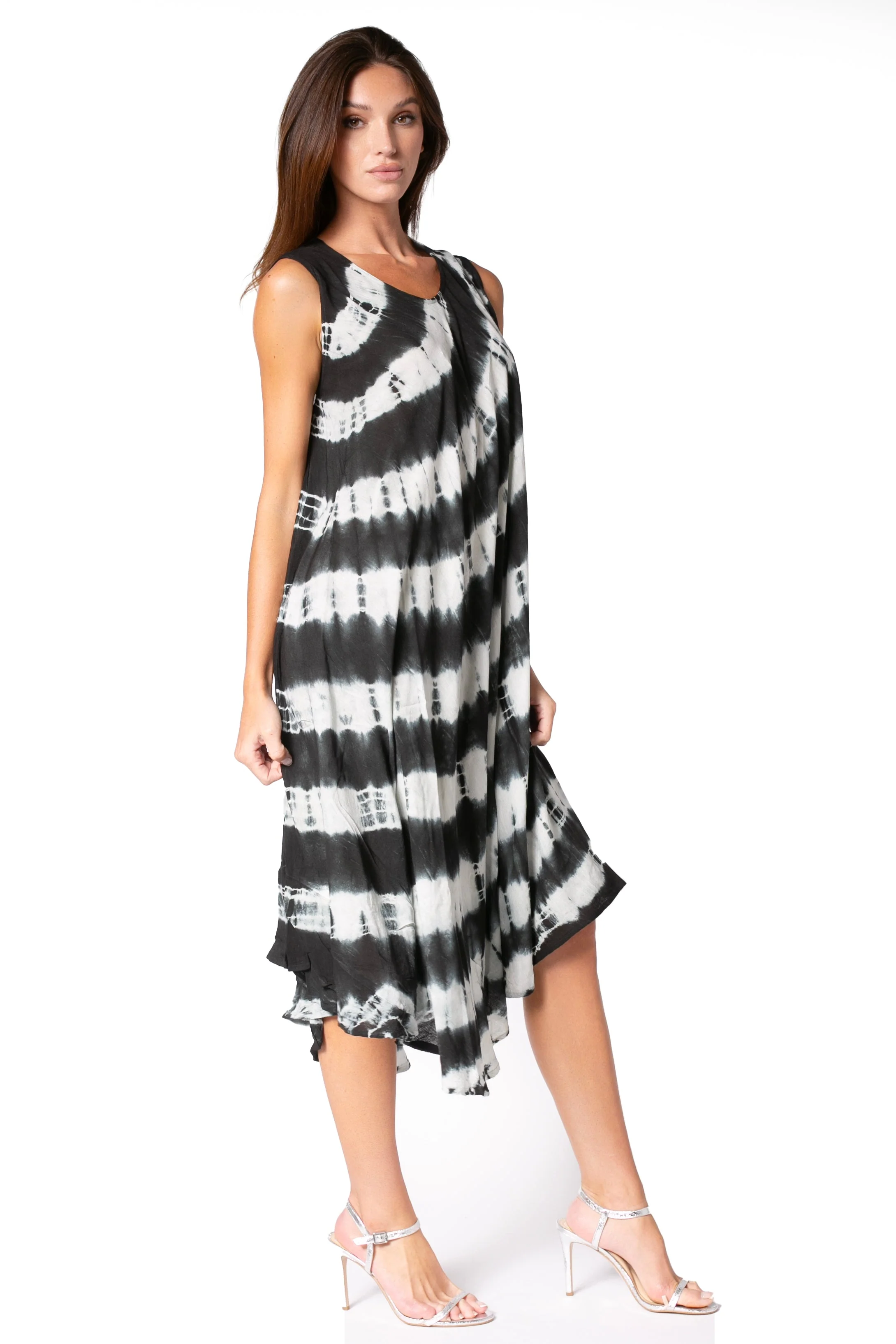 Sakkas Neja Women's Casual Maxi Summer Sleeveless Loose Fit Tie Dye Tank Dress - Image 89