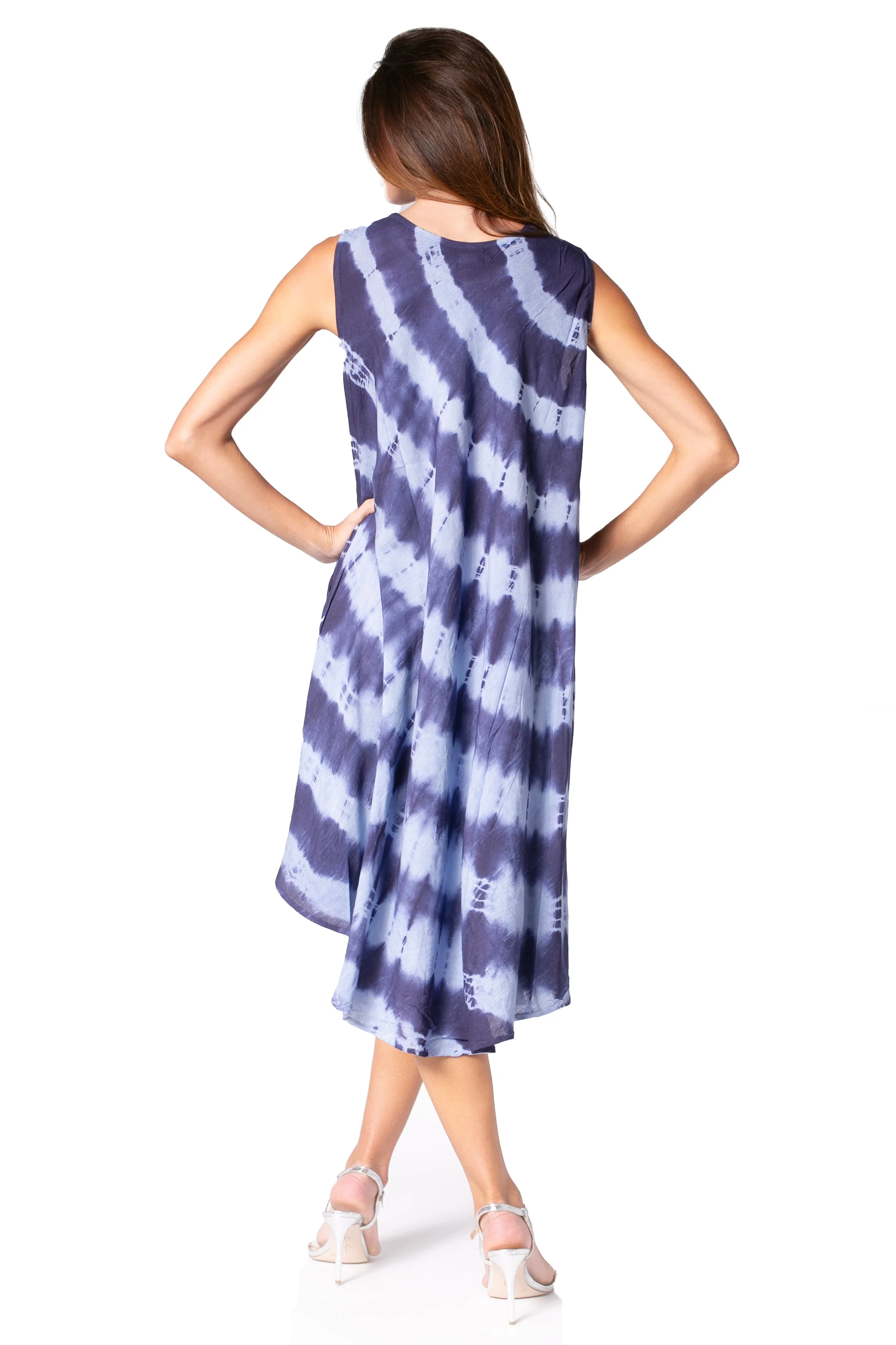 Sakkas Neja Women's Casual Maxi Summer Sleeveless Loose Fit Tie Dye Tank Dress - Image 92