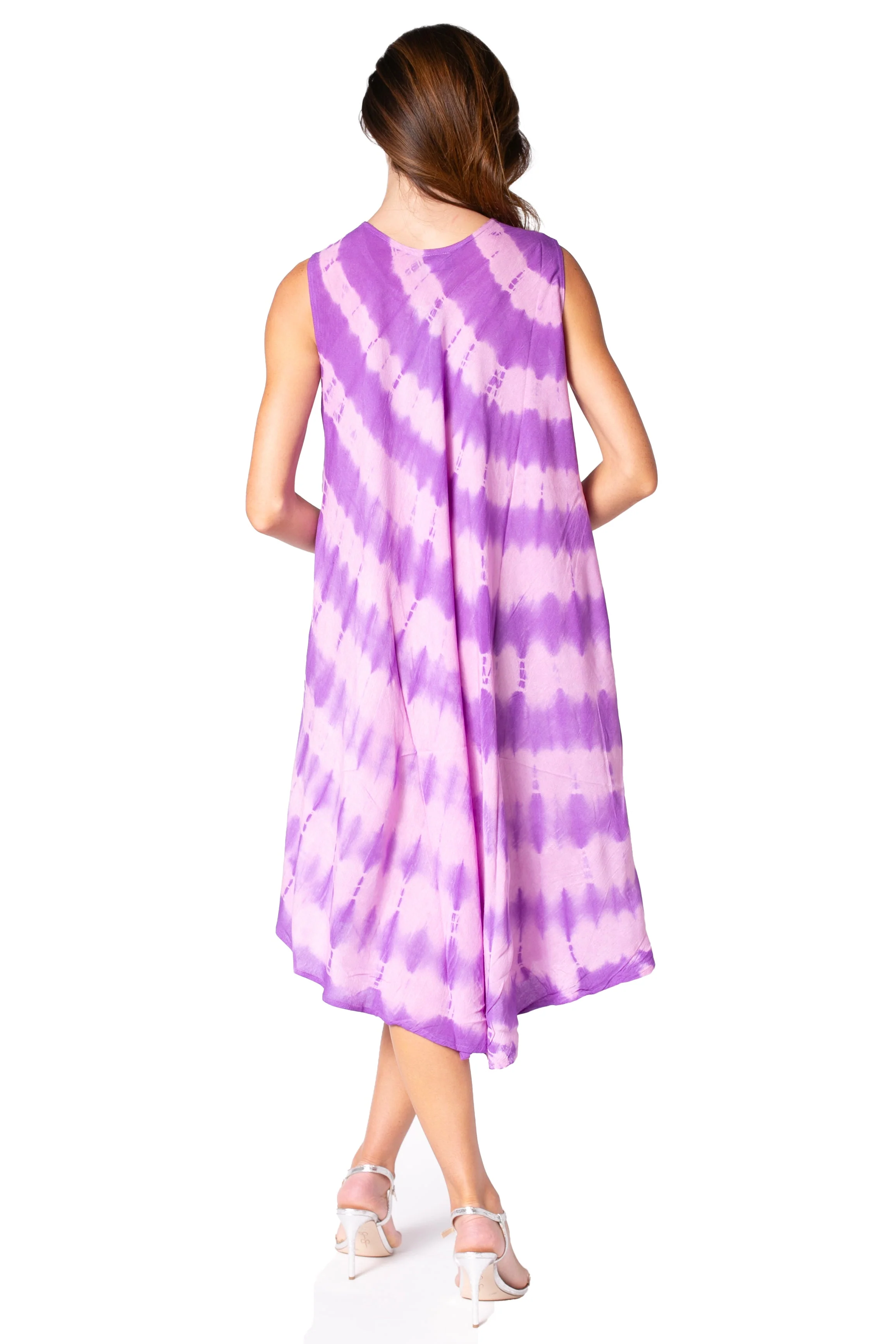 Sakkas Neja Women's Casual Maxi Summer Sleeveless Loose Fit Tie Dye Tank Dress - Image 97