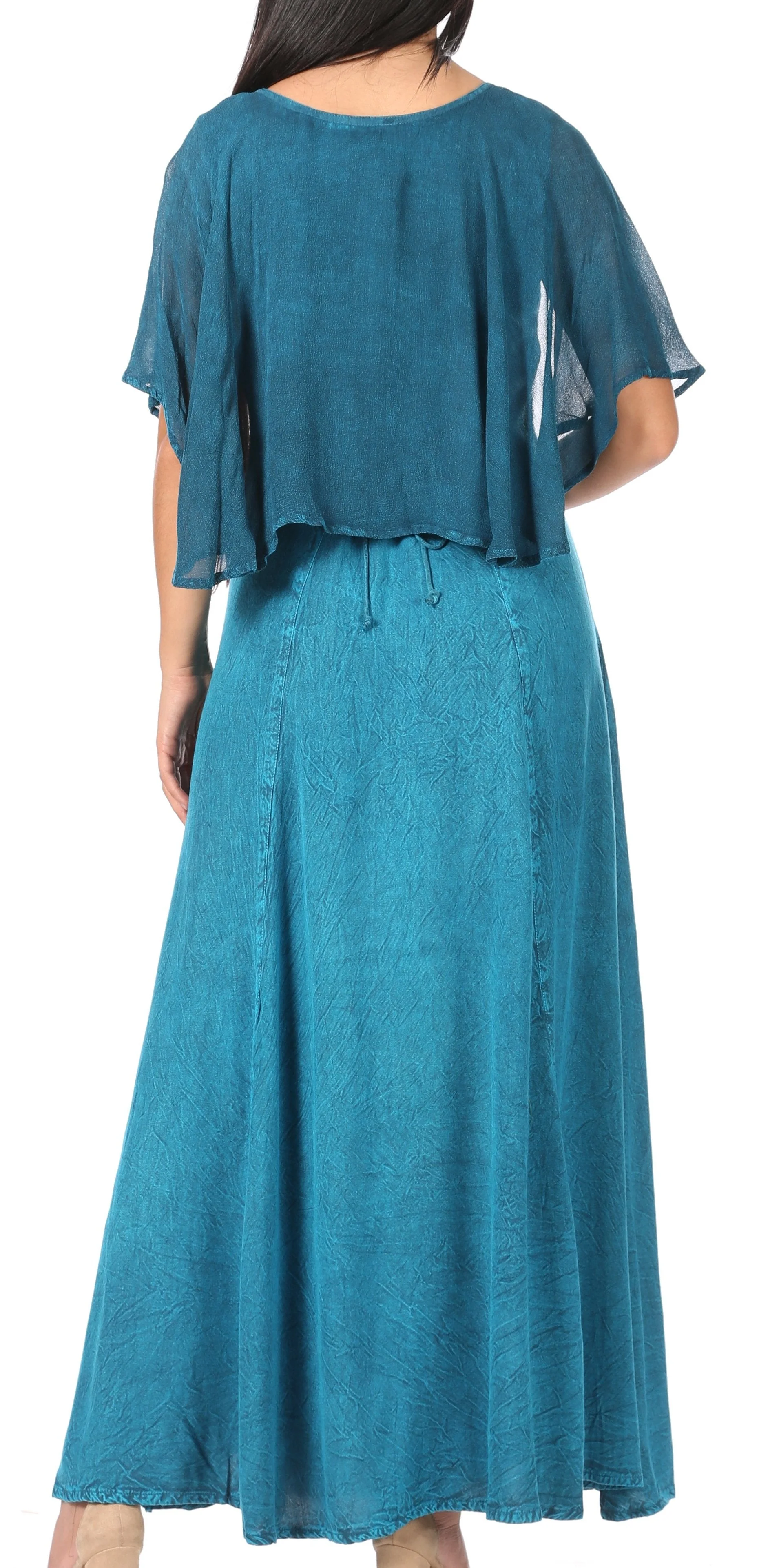 Sakkas Niam Women's Maxi Capelet Long Dress Celtic Medieval Renaissance Adjustable - Image 22