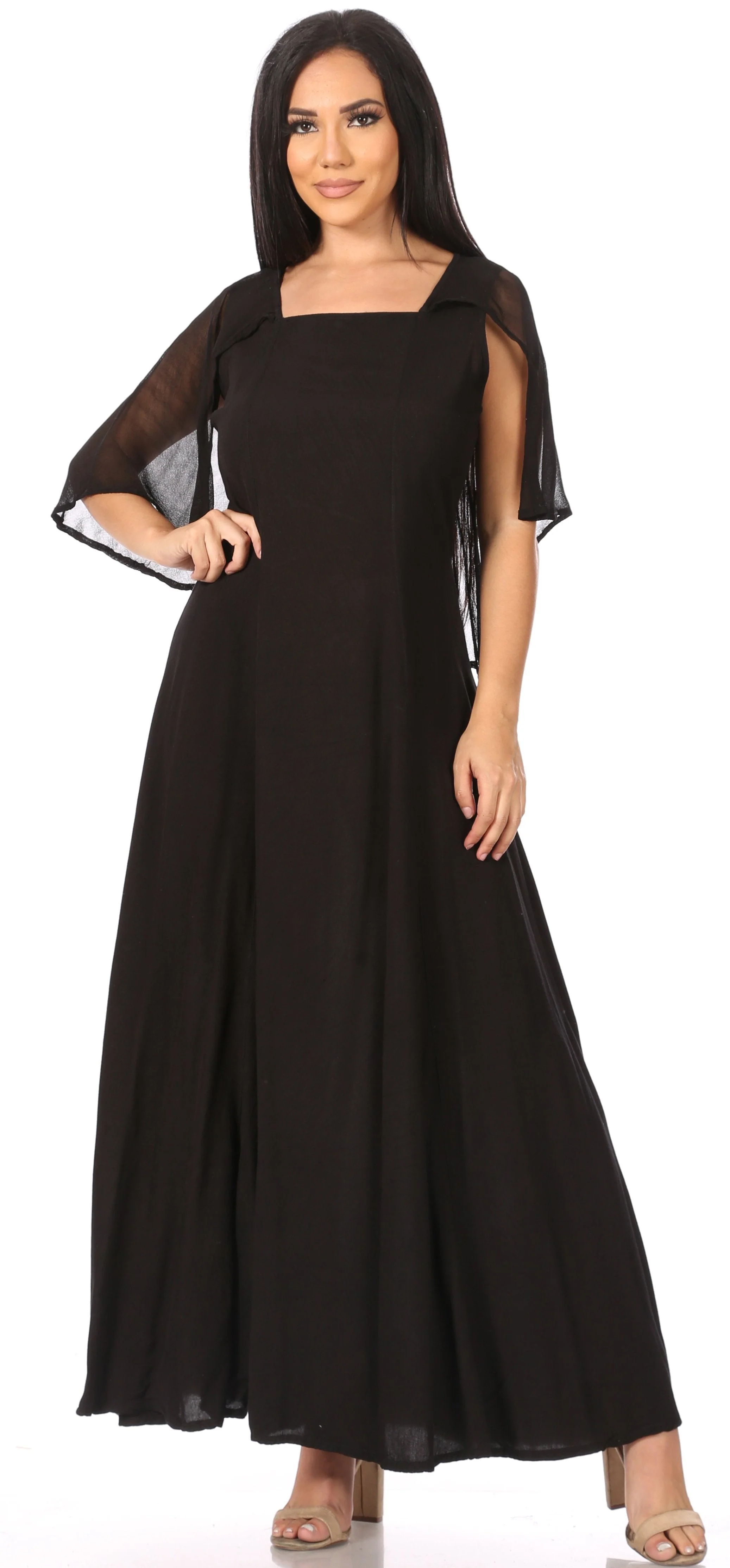 Sakkas Niam Women's Maxi Capelet Long Dress Celtic Medieval Renaissance Adjustable - Image 5