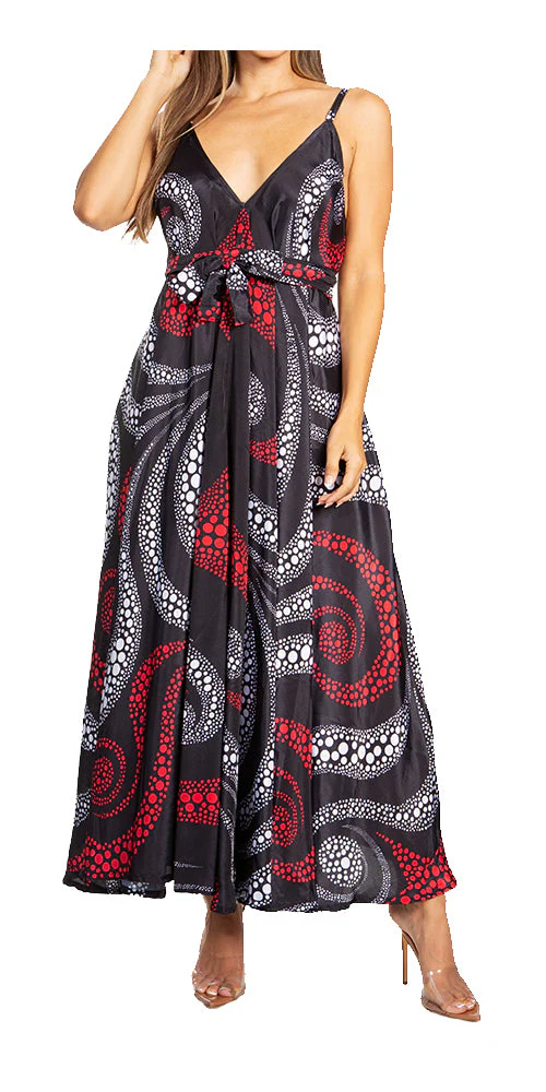 Sakkas Niza Women's Maxi Summer Casual Sleeveless Floral V neck Loose Long Dress - Image 11