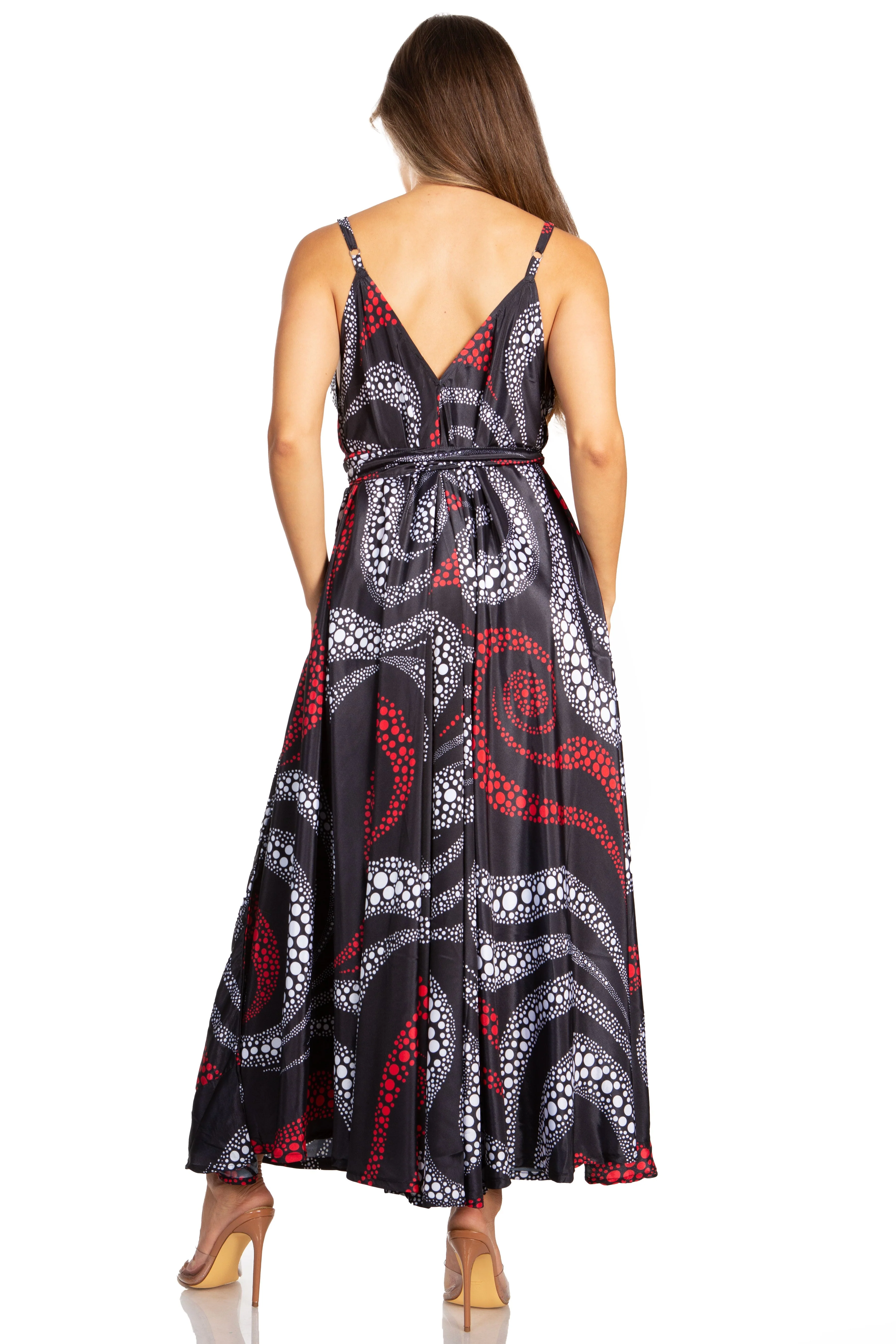 Sakkas Niza Women's Maxi Summer Casual Sleeveless Floral V neck Loose Long Dress - Image 12