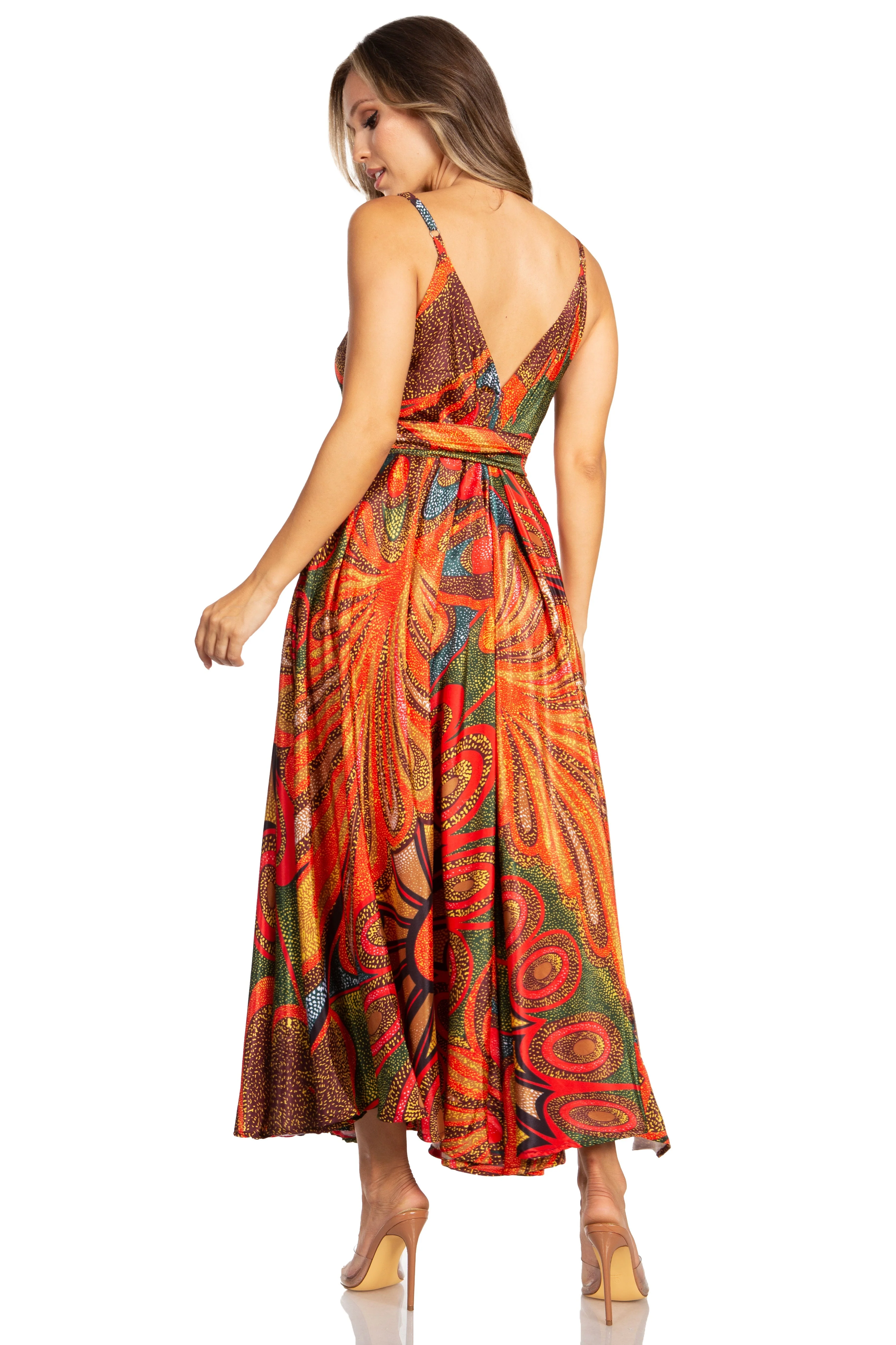 Sakkas Niza Women's Maxi Summer Casual Sleeveless Floral V neck Loose Long Dress - Image 17