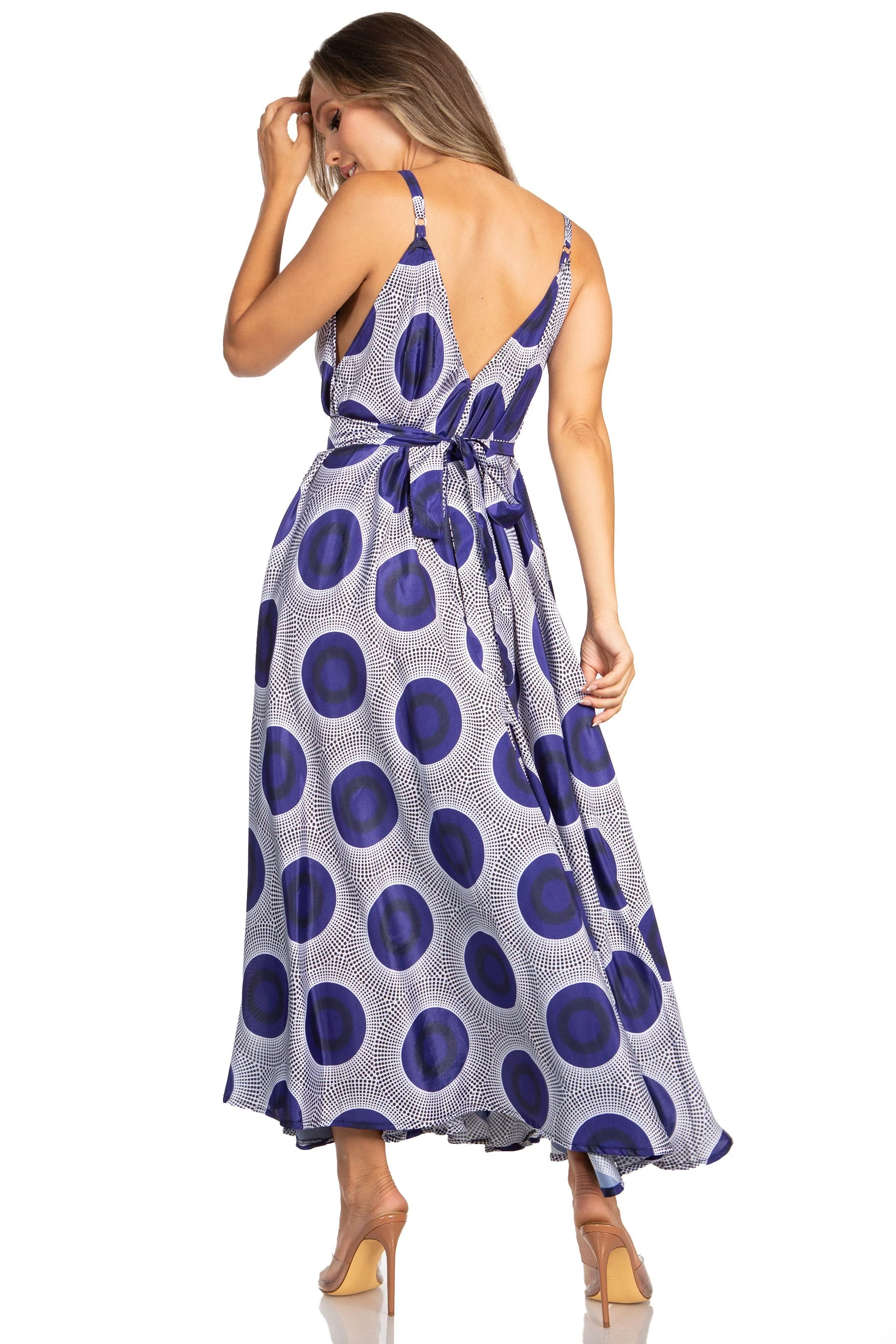 Sakkas Niza Women's Maxi Summer Casual Sleeveless Floral V neck Loose Long Dress - Image 2