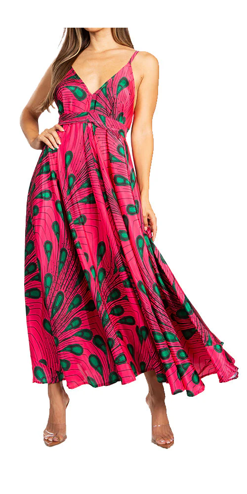 Sakkas Niza Women's Maxi Summer Casual Sleeveless Floral V neck Loose Long Dress - Image 6