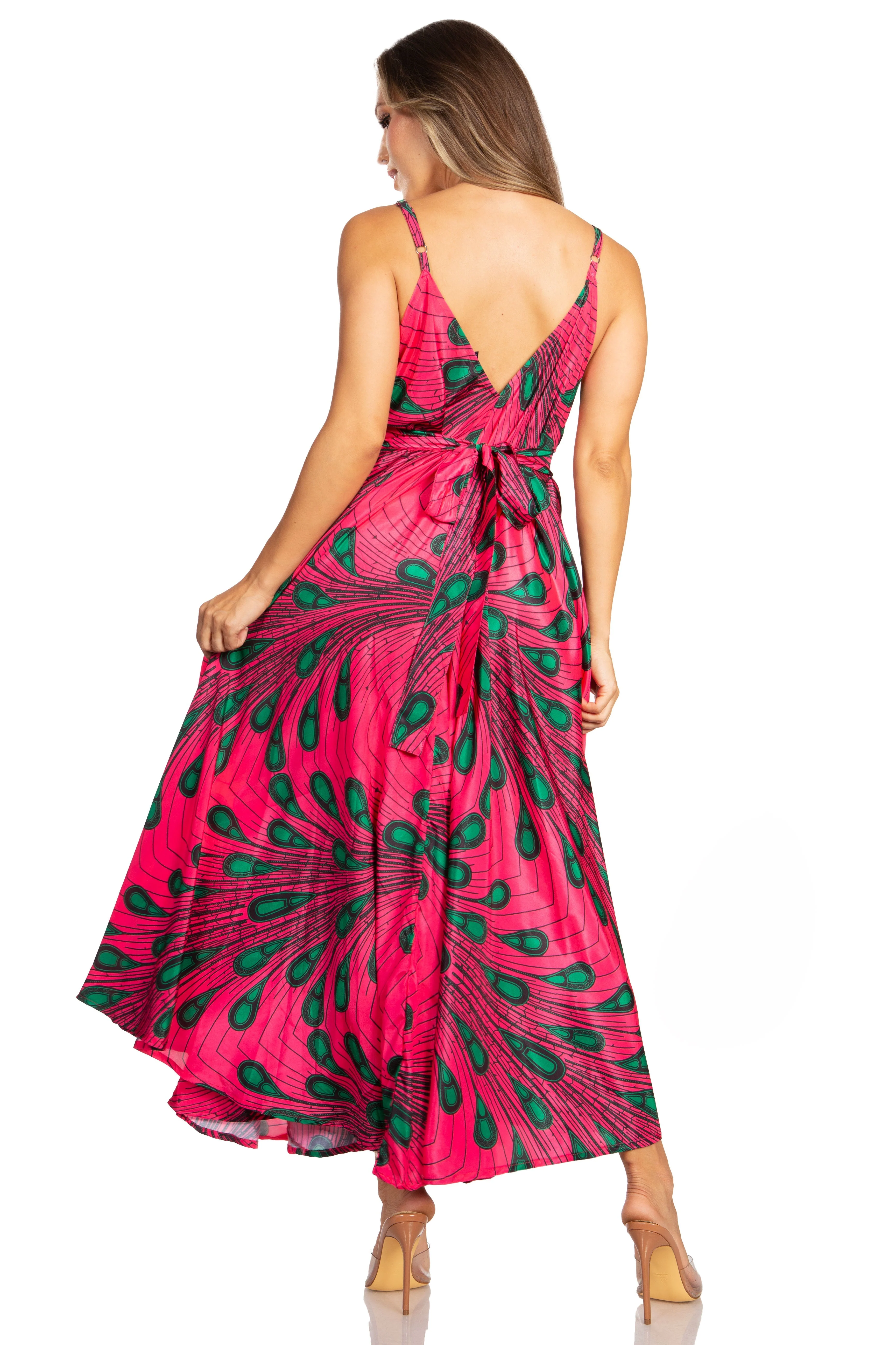 Sakkas Niza Women's Maxi Summer Casual Sleeveless Floral V neck Loose Long Dress - Image 7