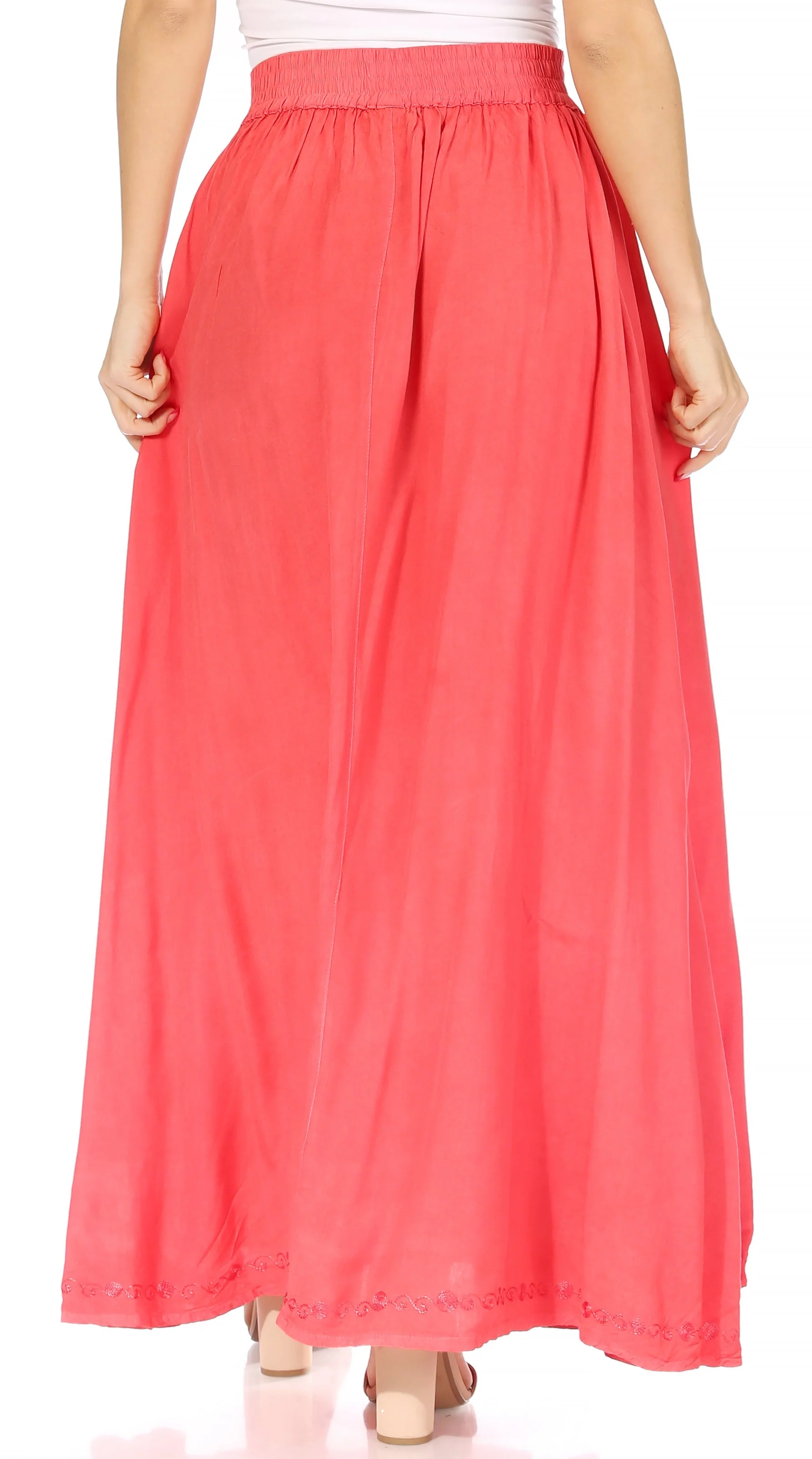 Sakkas Noemi Women's Long Maxi Summer Casual Boho Skirt Elastic Waist & Pockets - Image 17
