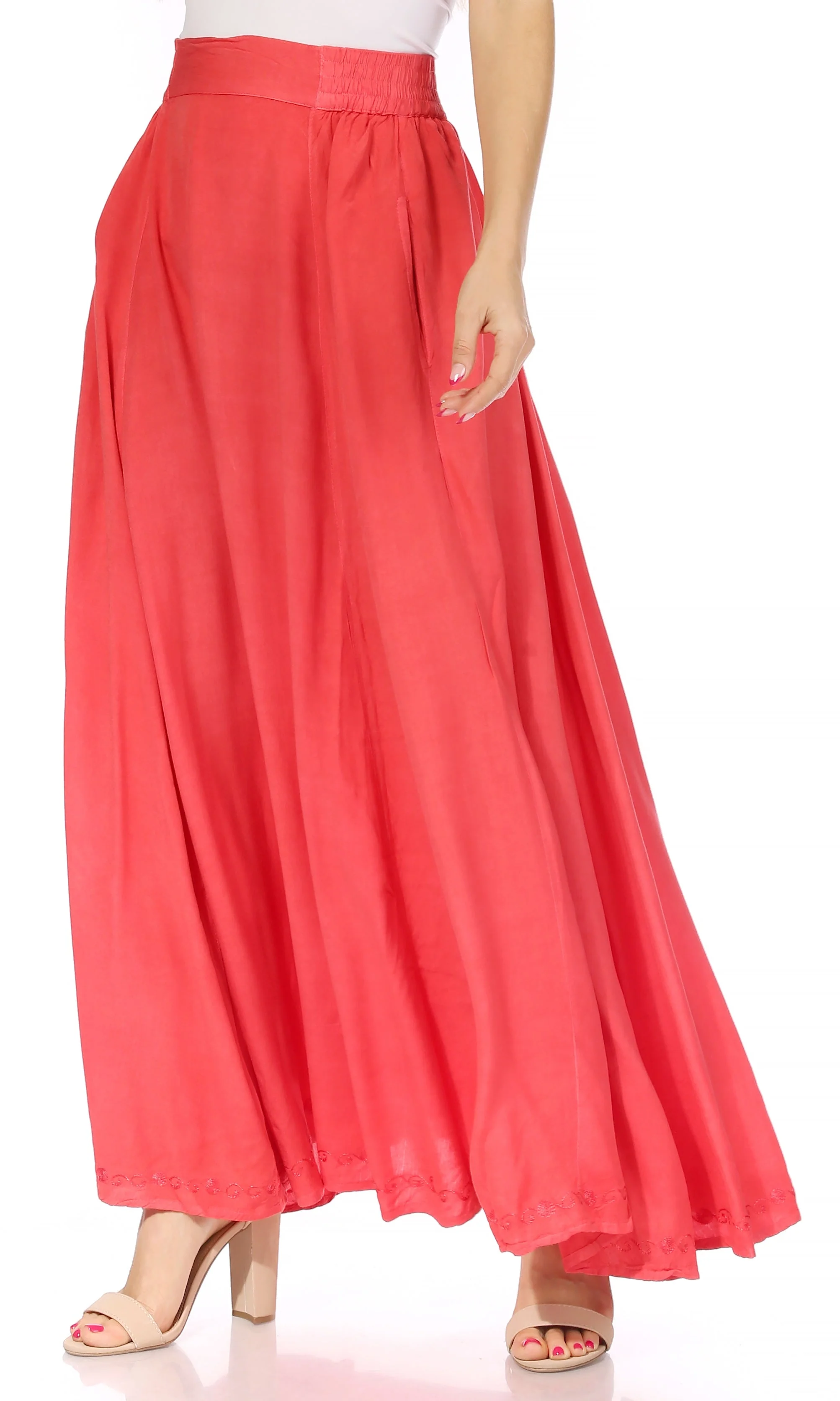 Sakkas Noemi Women's Long Maxi Summer Casual Boho Skirt Elastic Waist & Pockets - Image 18