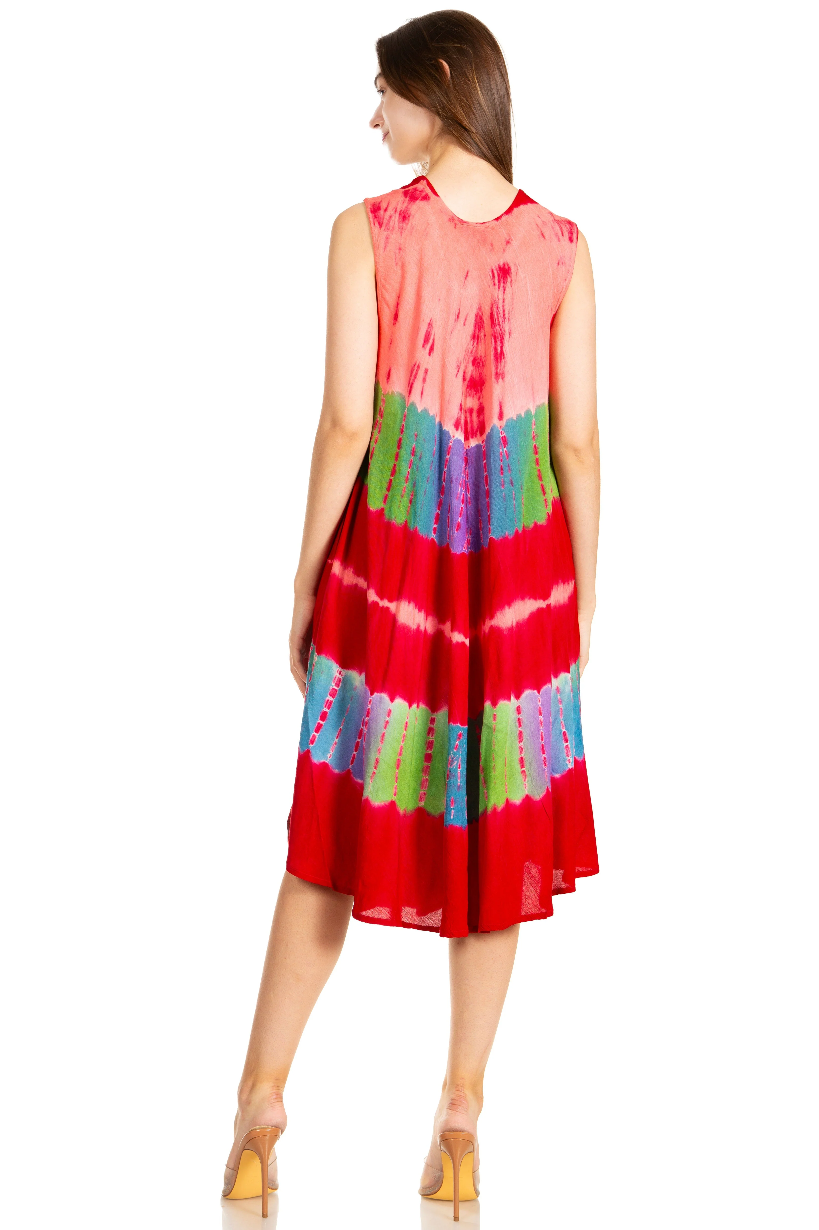Sakkas Palm Tree Tie Dye Caftan Dress / Cover Up - Image 32