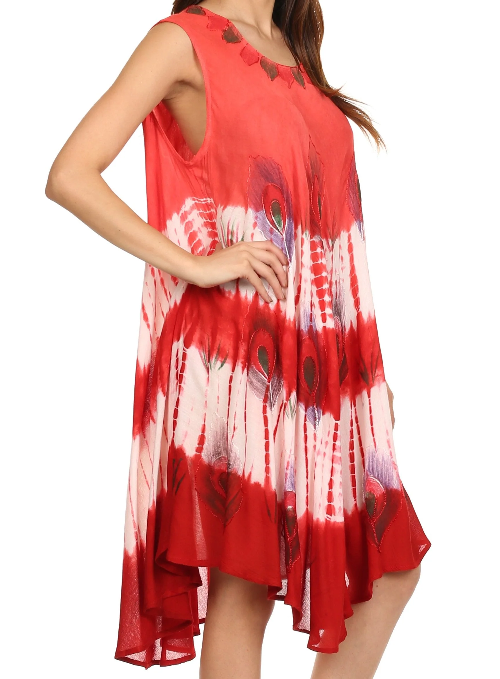 Sakkas Peacock Feather Caftan Dress / Cover Up - Image 37