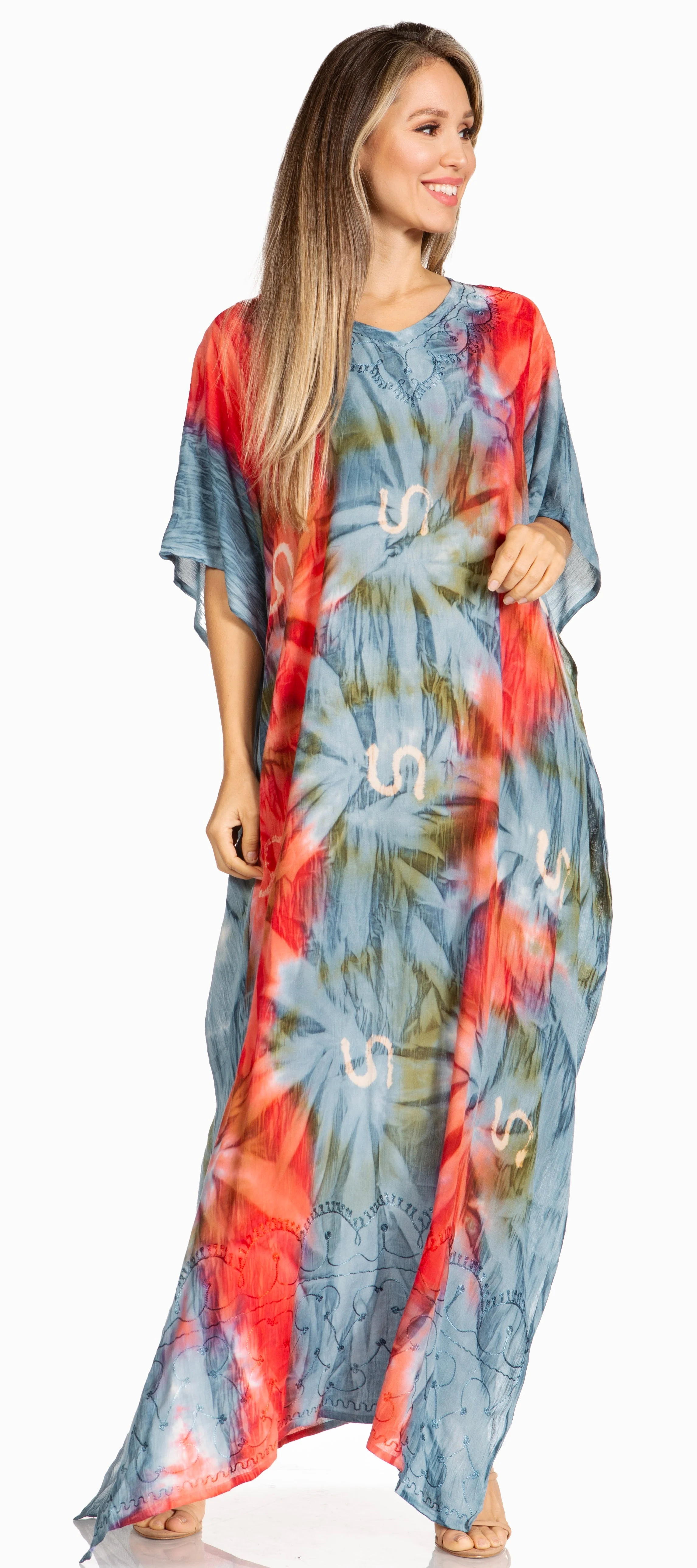 Sakkas Pilar Petite Women's Beach Maxi Caftan Dress in Short Sleeve Casual Style - Image 10