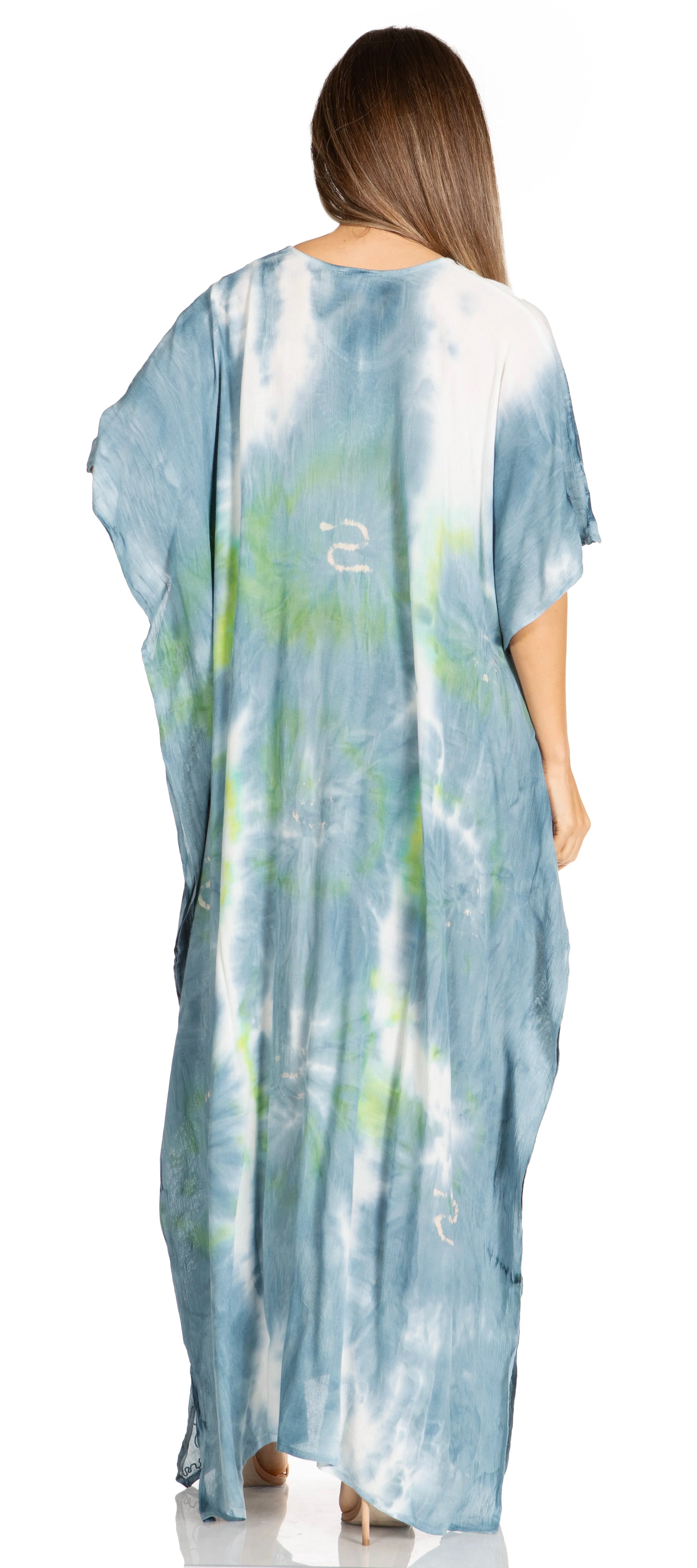 Sakkas Pilar Petite Women's Beach Maxi Caftan Dress in Short Sleeve Casual Style - Image 2