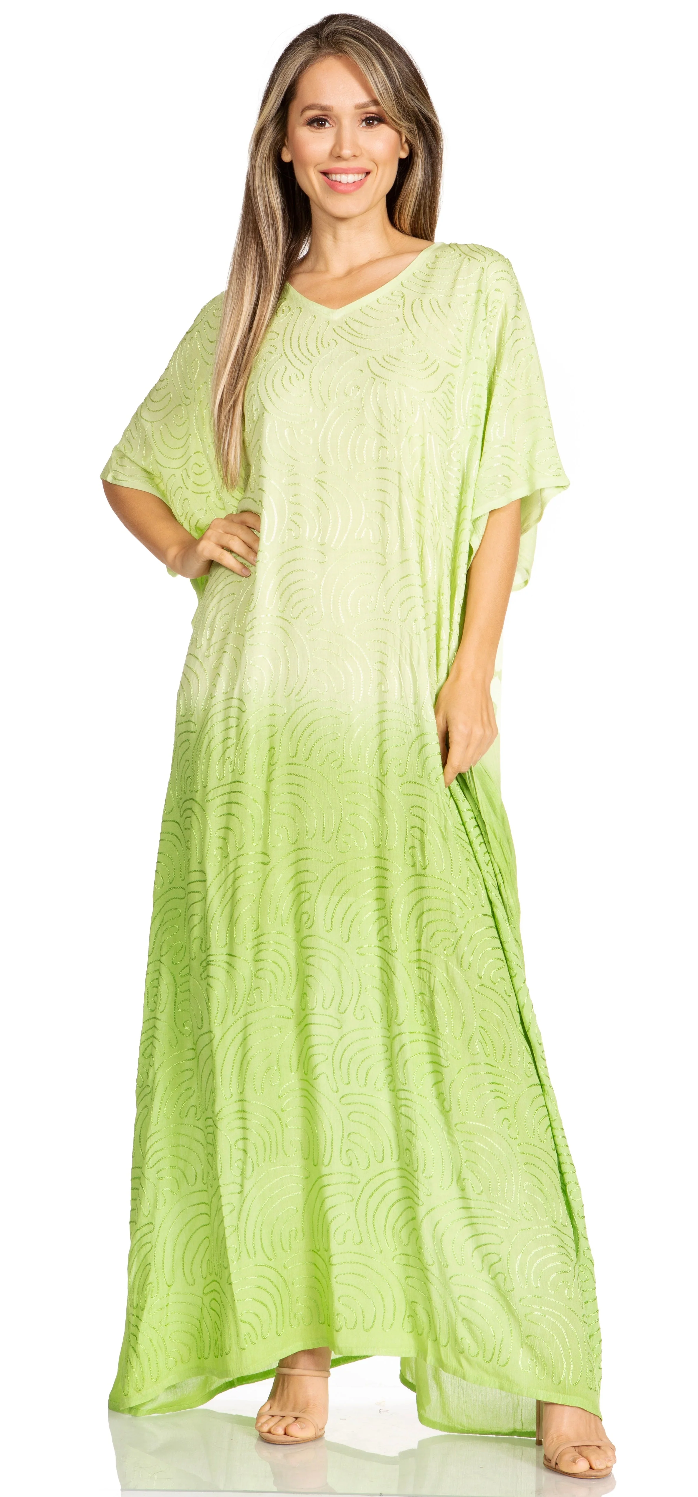 Sakkas Pilar Petite Women's Beach Maxi Caftan Dress in Short Sleeve Casual Style - Image 26