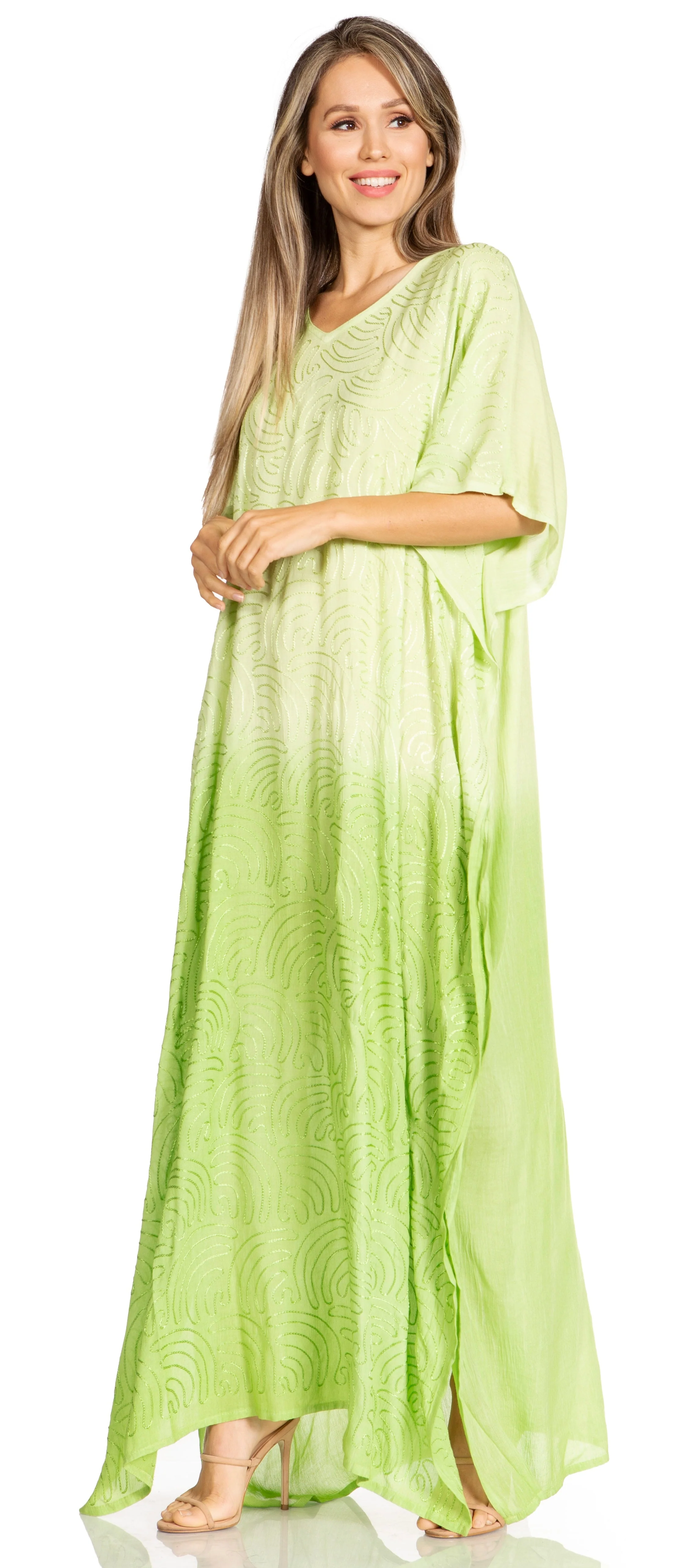 Sakkas Pilar Petite Women's Beach Maxi Caftan Dress in Short Sleeve Casual Style - Image 28