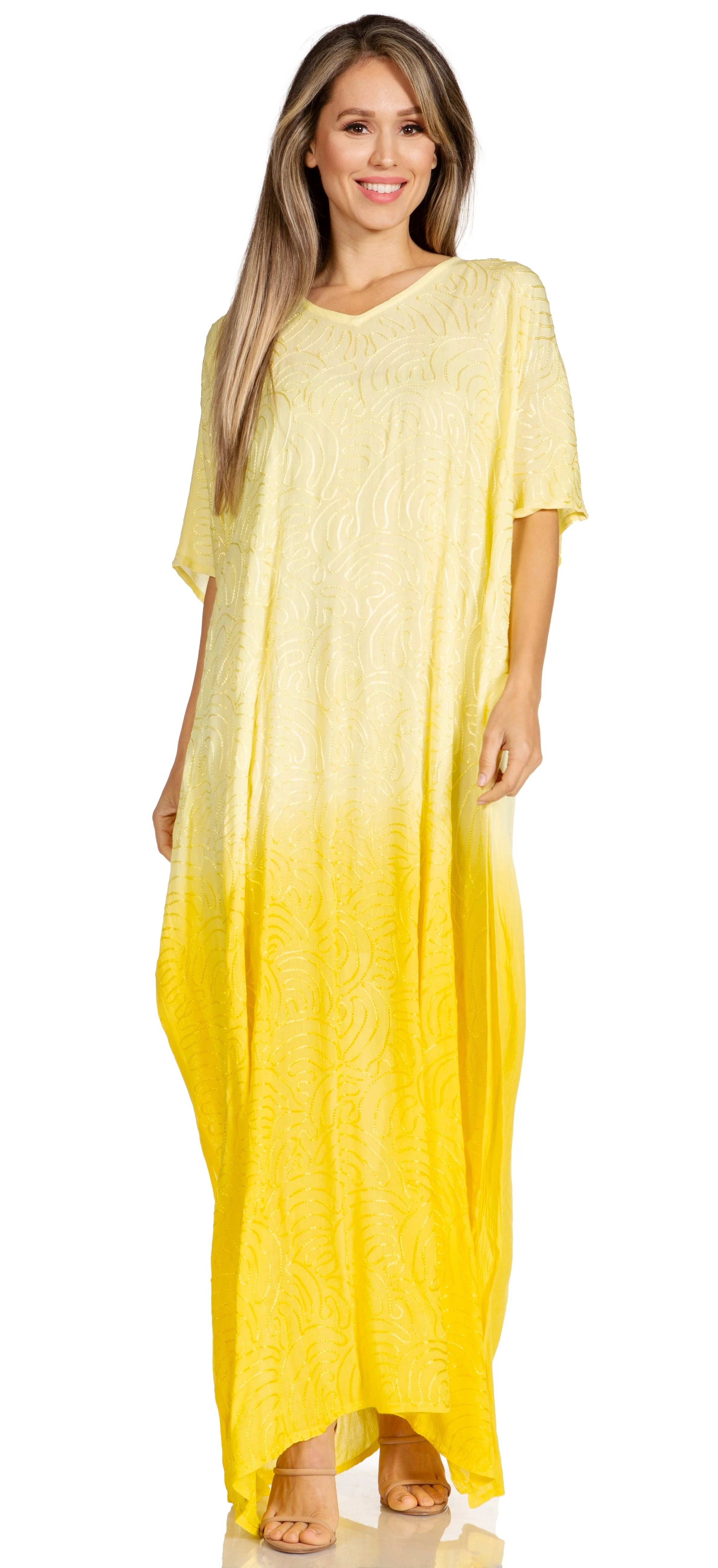 Sakkas Pilar Petite Women's Beach Maxi Caftan Dress in Short Sleeve Casual Style - Image 31