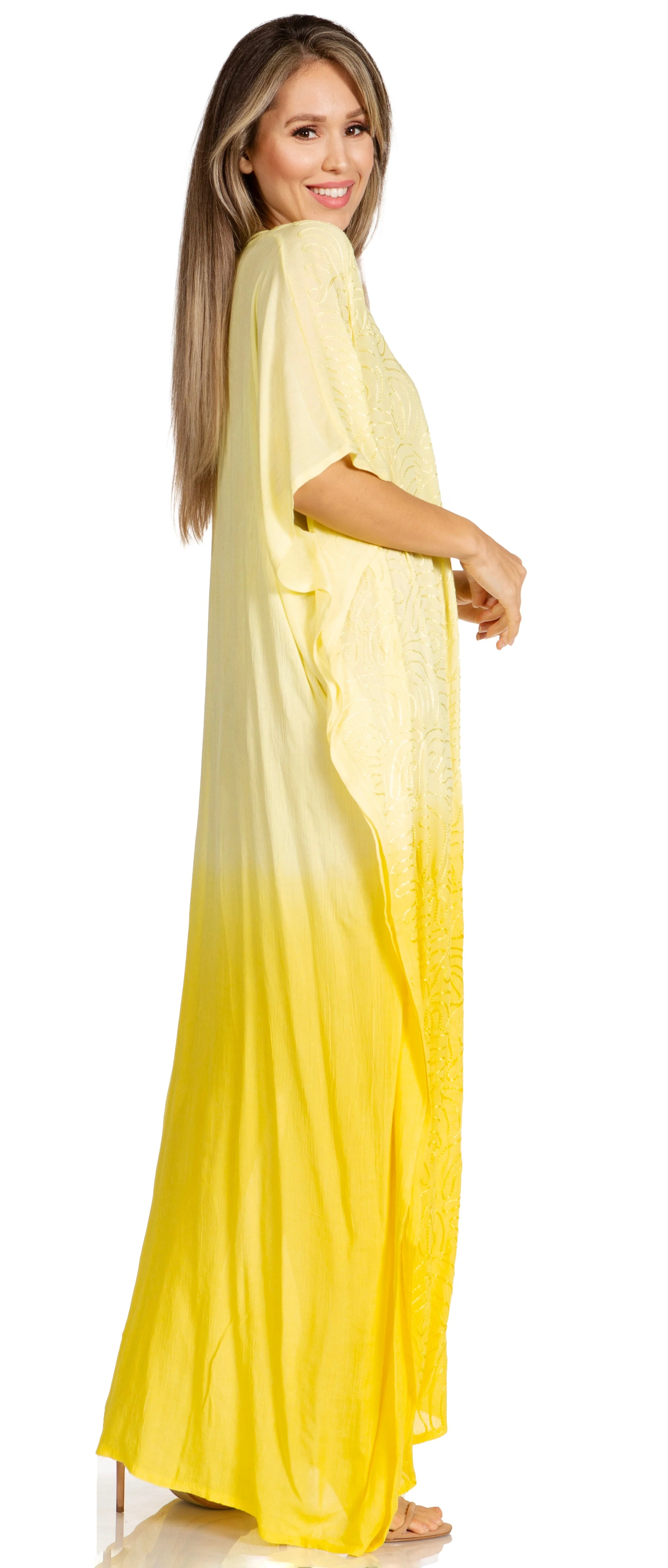 Sakkas Pilar Petite Women's Beach Maxi Caftan Dress in Short Sleeve Casual Style - Image 34