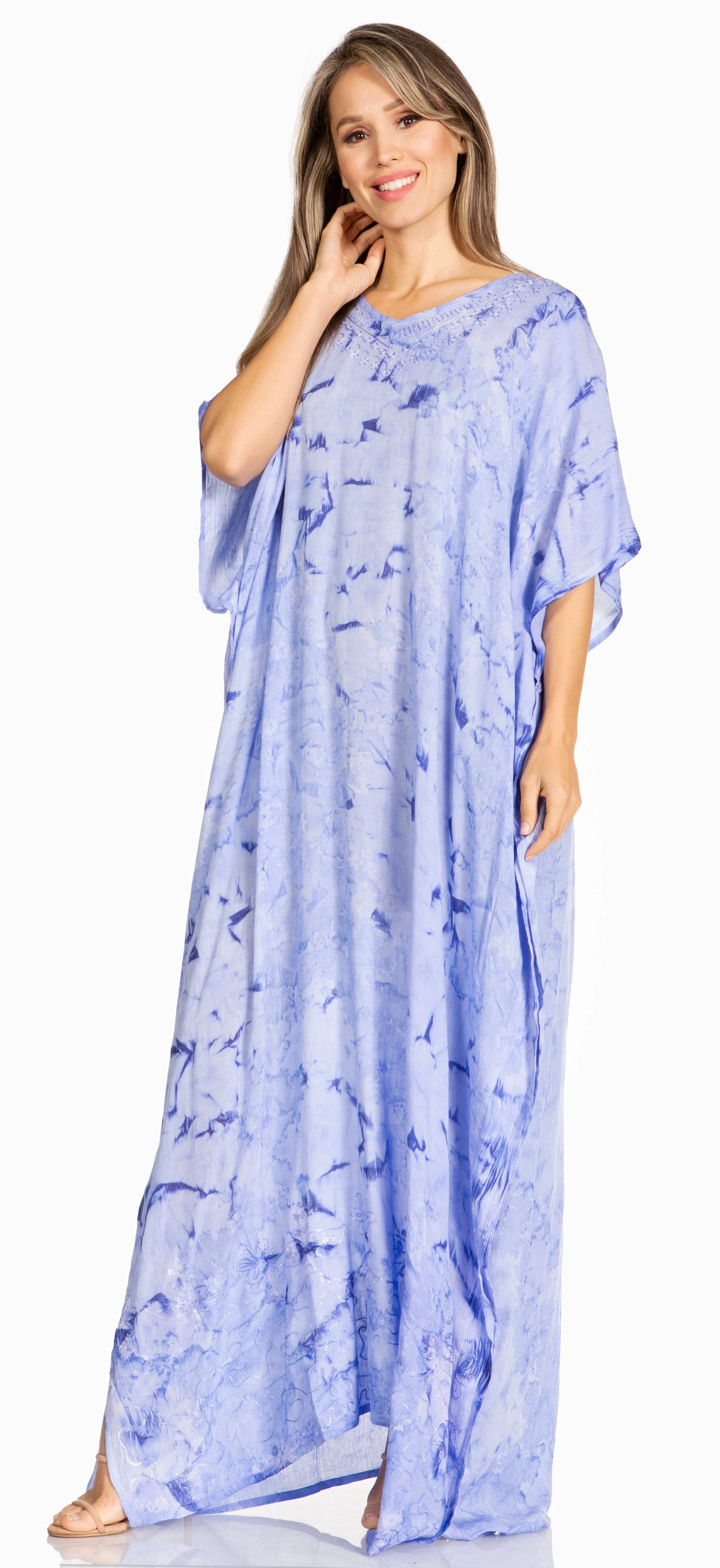 Sakkas Pilar Petite Women's Beach Maxi Caftan Dress in Short Sleeve Casual Style - Image 36