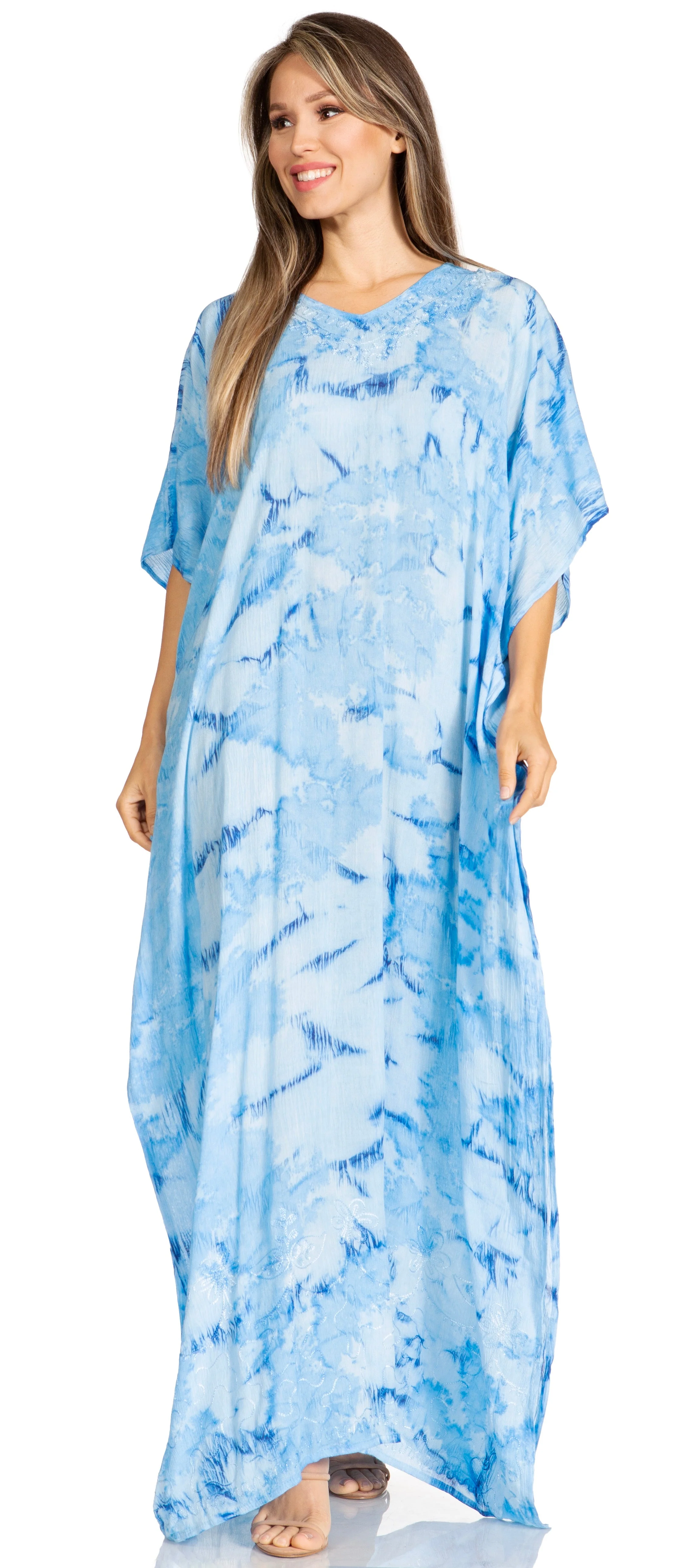 Sakkas Pilar Petite Women's Beach Maxi Caftan Dress in Short Sleeve Casual Style - Image 41